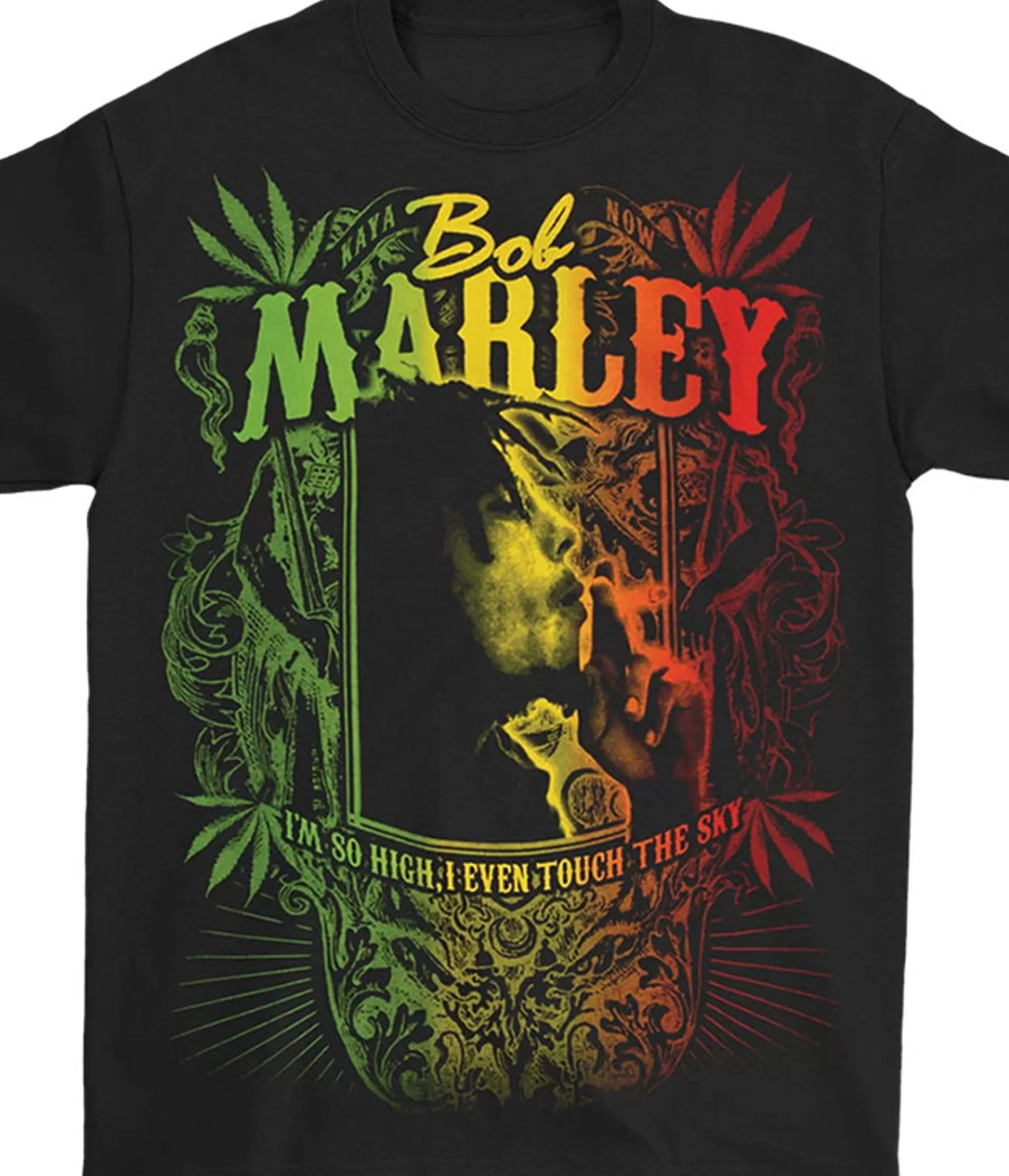 T-Shirt | Rastafari Art<Liquid Blue Marley Kaya Now Black T-Shirt