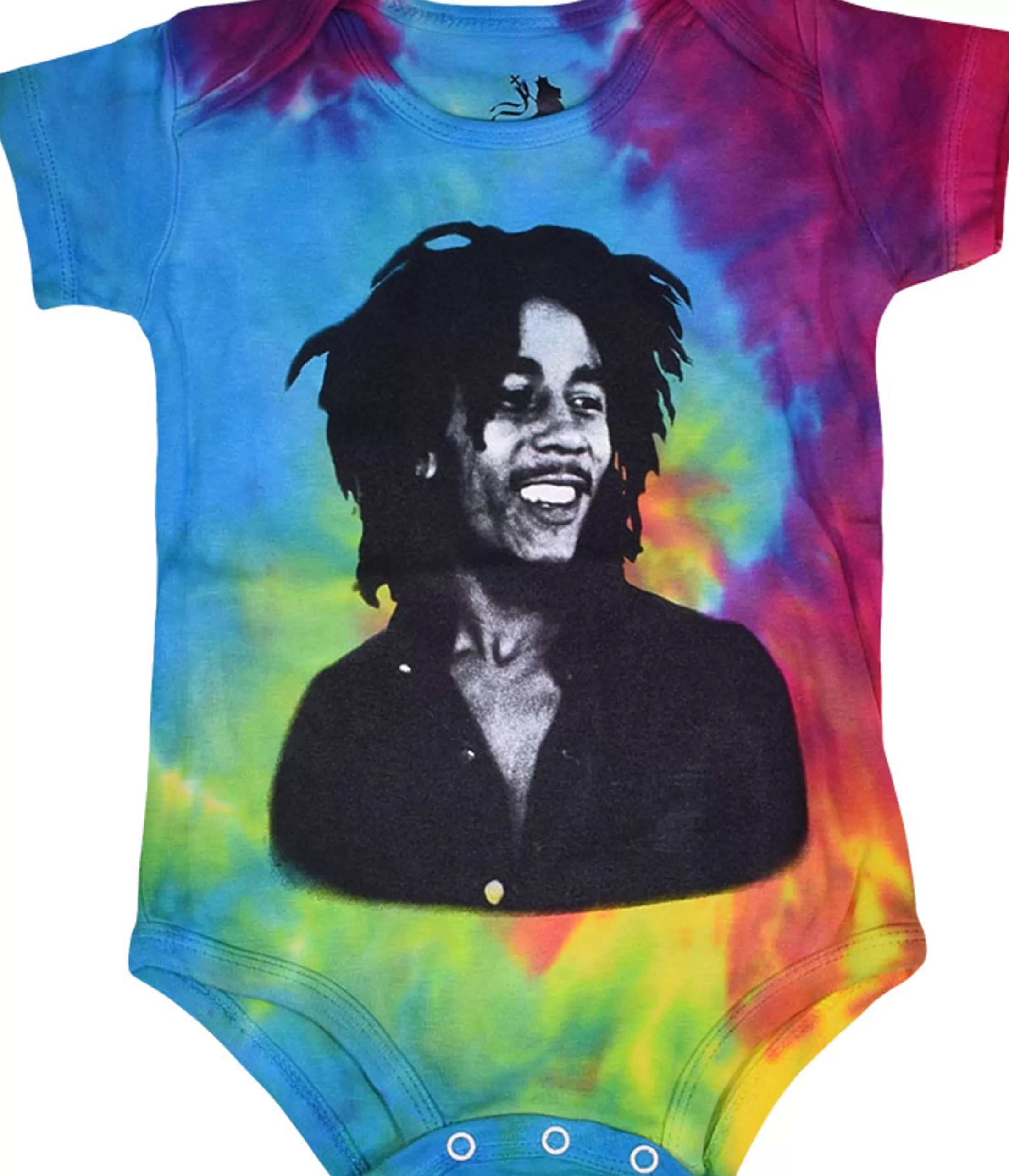 Onesies | Rastafari Art<Liquid Blue Marley Smile Tie-Dye Onesie