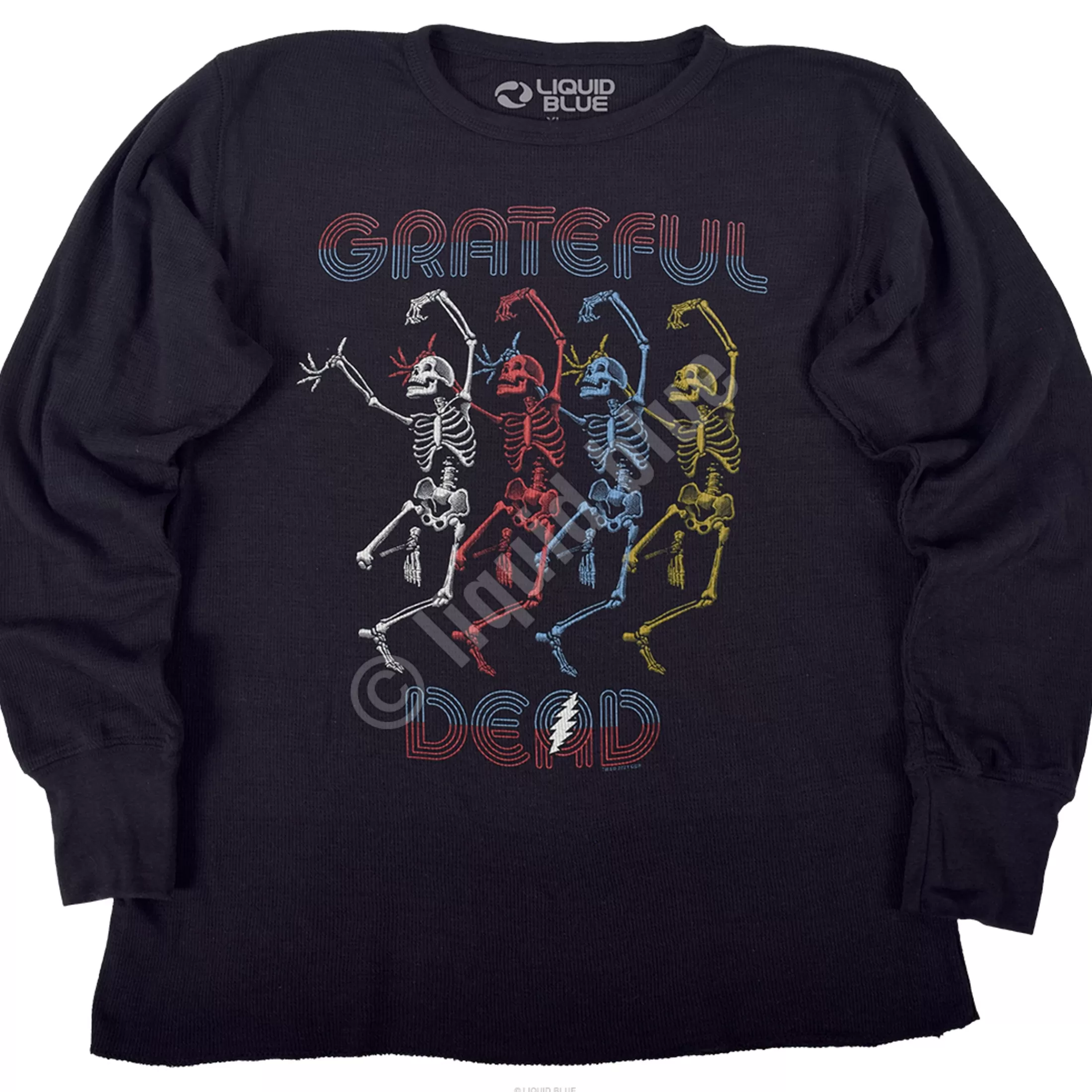 Long Sleeve | Grateful Dead<Liquid Blue Marquee Dead Thermal Long Sleeve Black T-Shirt