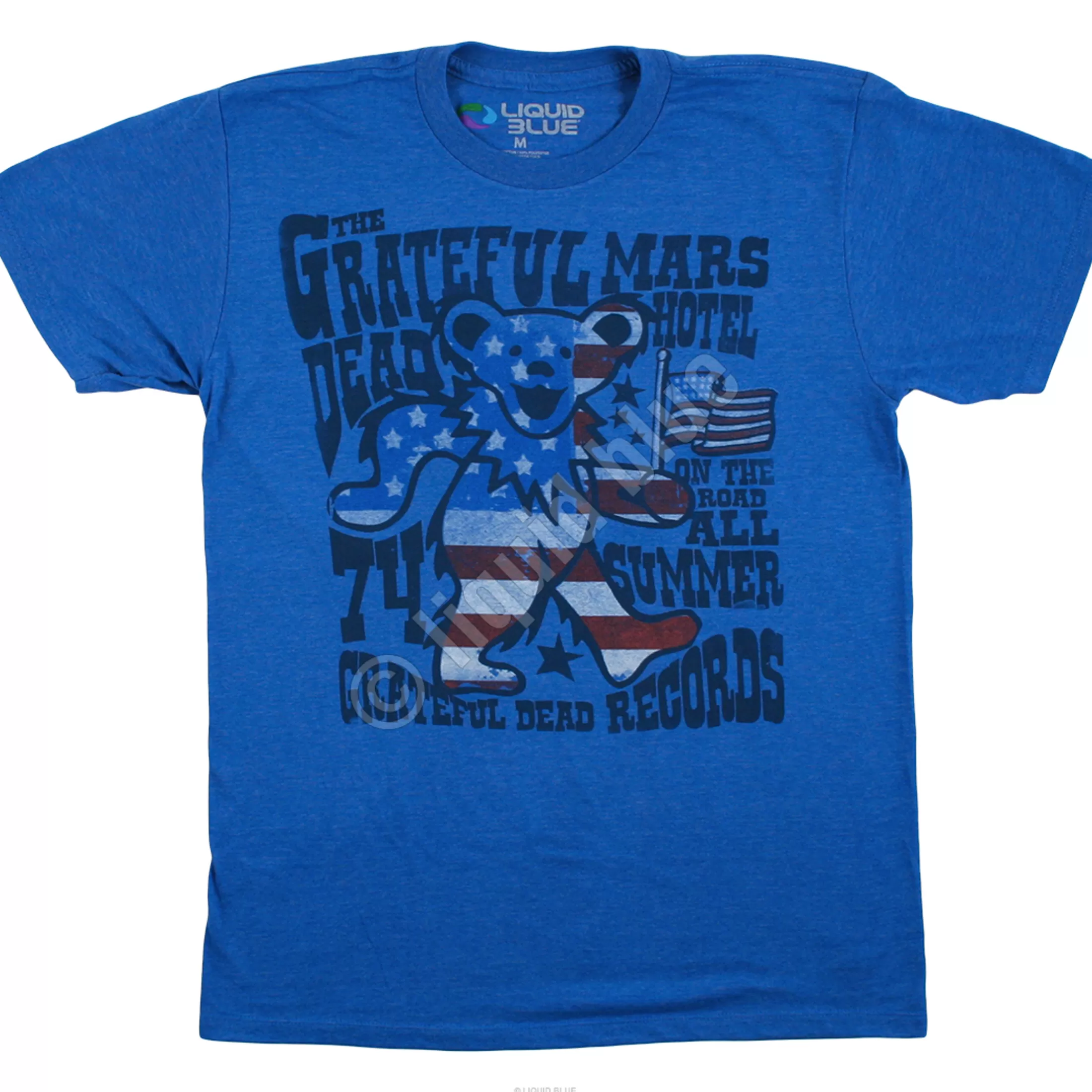 Poly-Cotton T-Shirt | Grateful Dead<Liquid Blue Mars Hotel Blue Heather Poly-Cotton T-Shirt