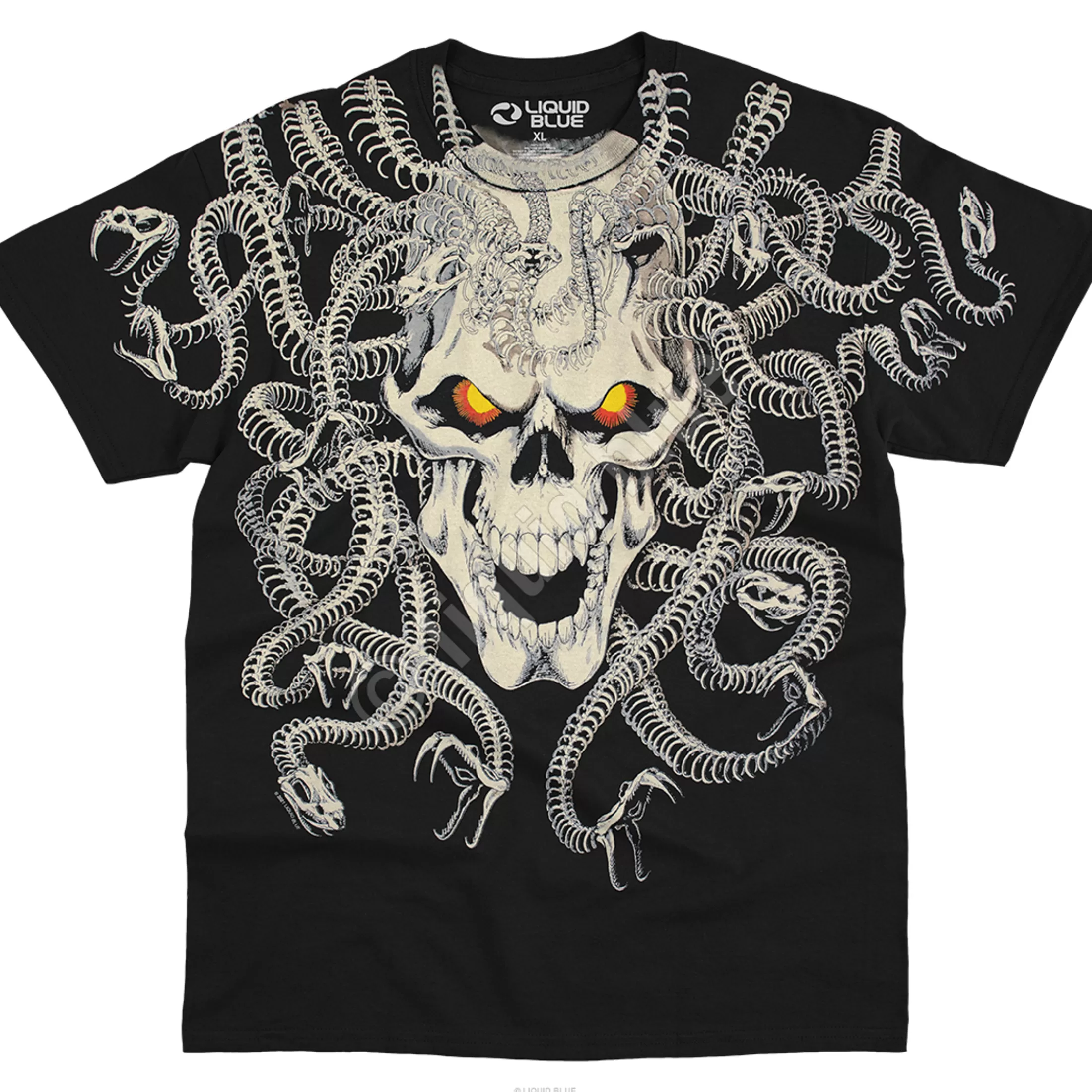 T-Shirt | Skulls<Liquid Blue Medusa Black T-Shirt