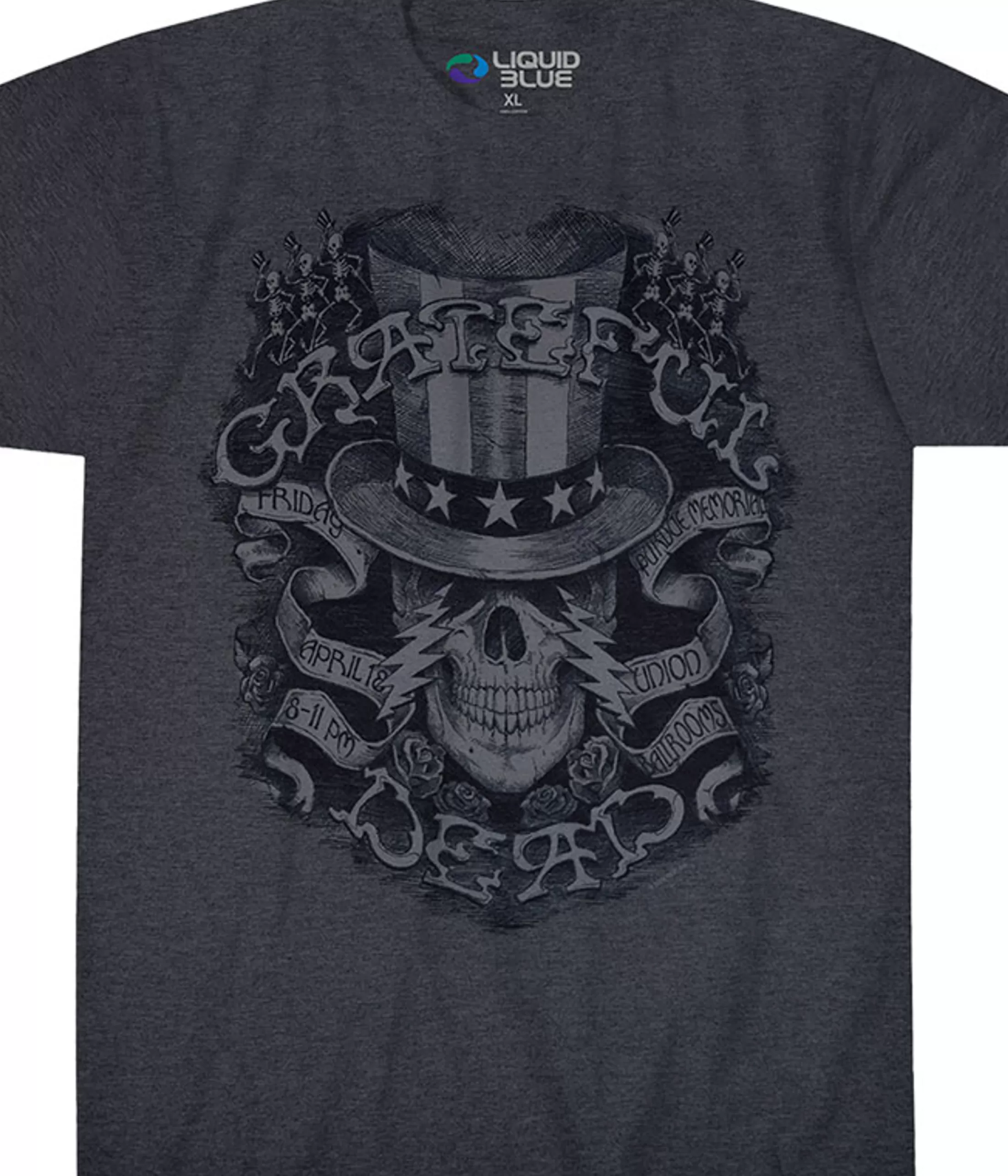 T-Shirt | Grateful Dead<Liquid Blue Memorial Ballroom Dark Heather Poly-Cotton T-Shirt