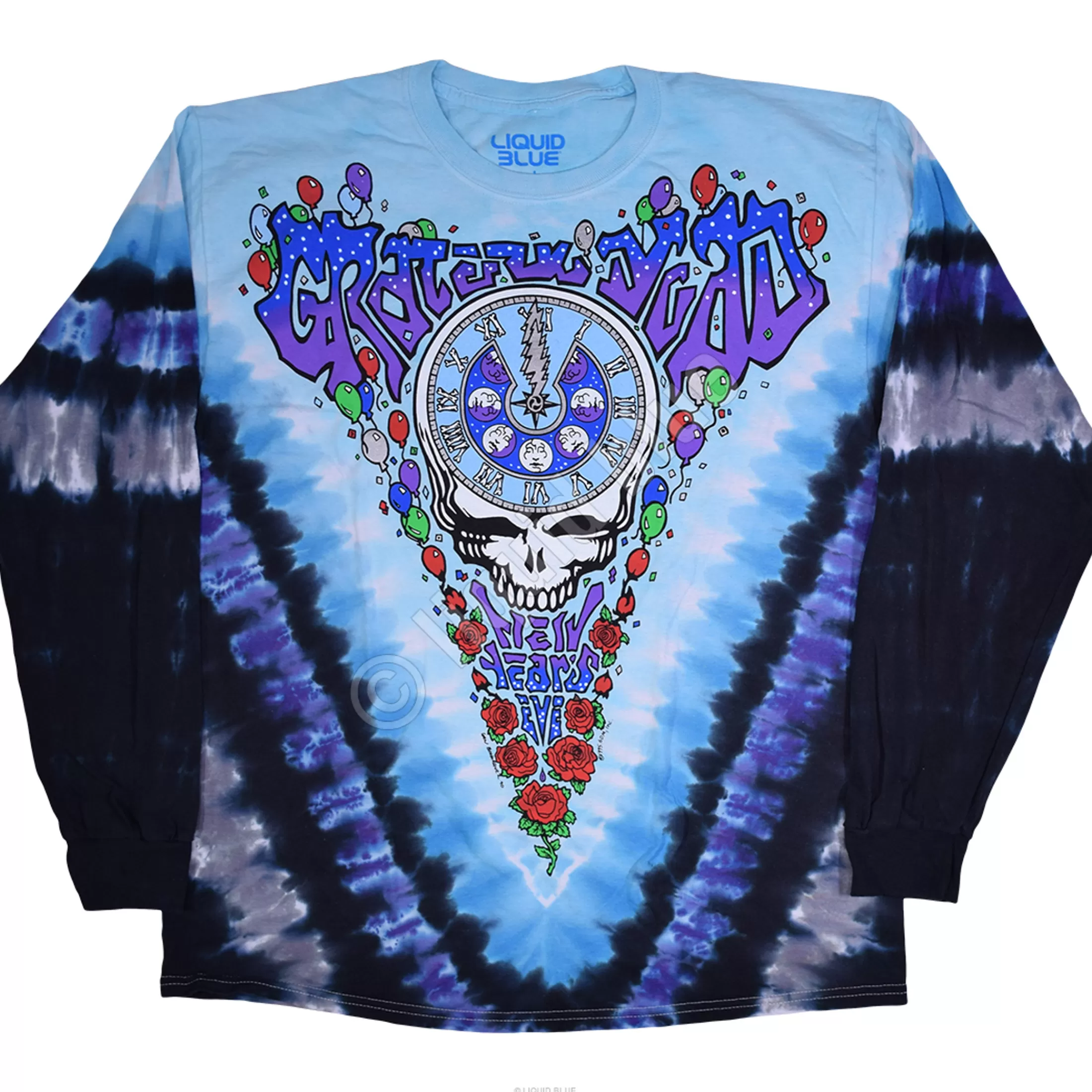 Long Sleeve | New Years<Liquid Blue Midnight Hour Tie-Dye Long Sleeve T-Shirt