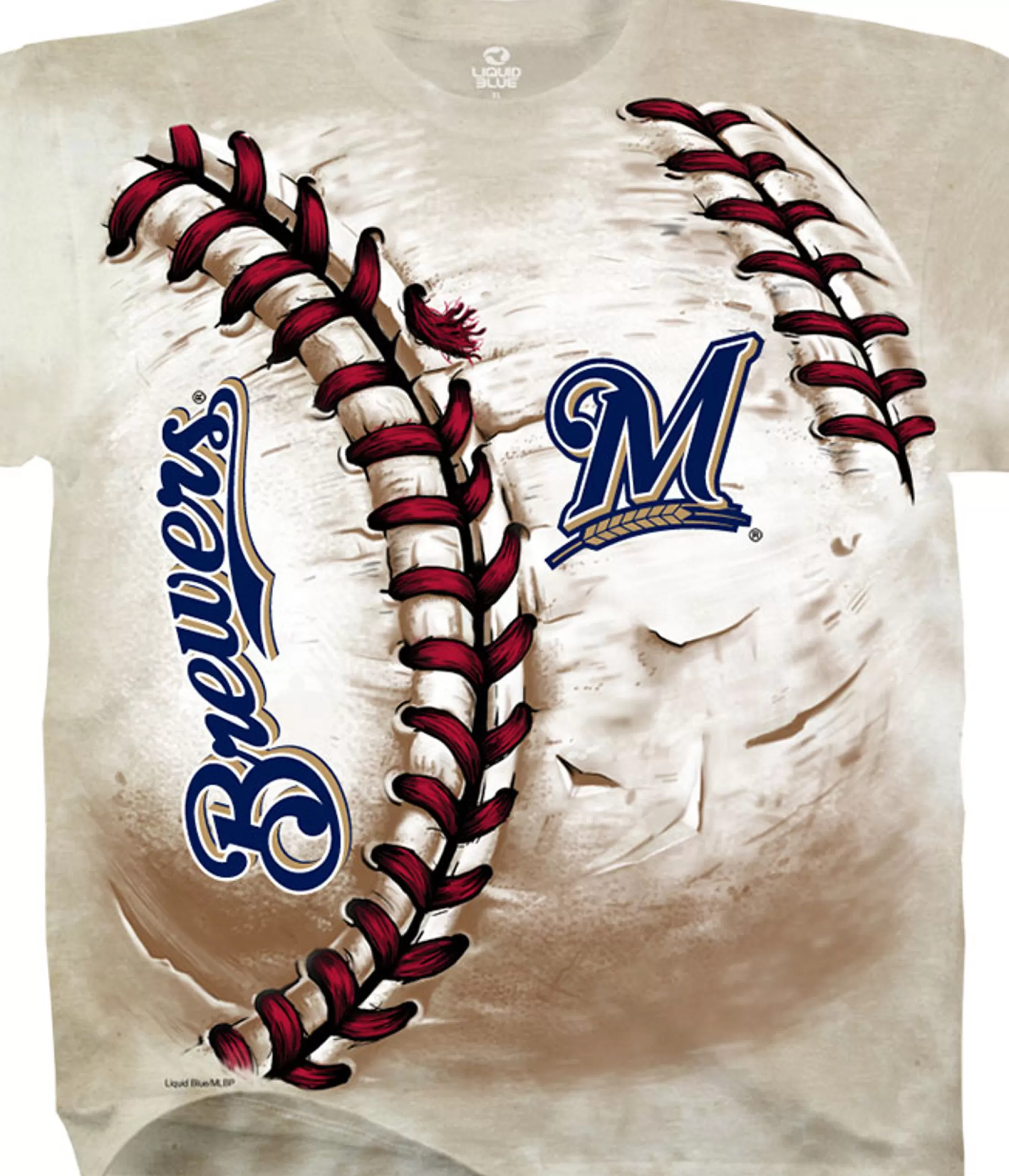 T-Shirt | Milwaukee Brewers<Liquid Blue Milwaukee Brewers Hardball Tie-Dye T-Shirt