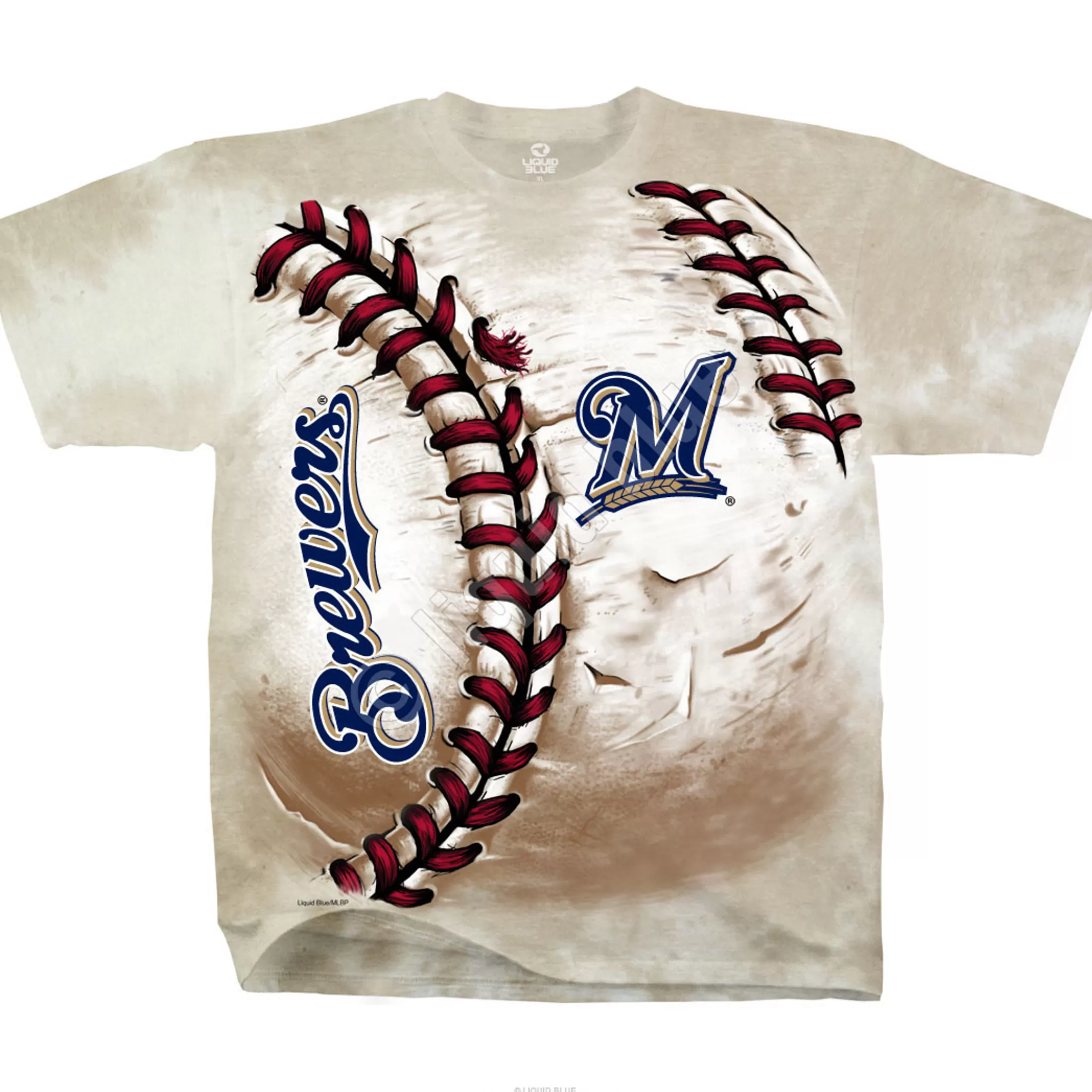 T-Shirt | Milwaukee Brewers<Liquid Blue Milwaukee Brewers Hardball Tie-Dye T-Shirt