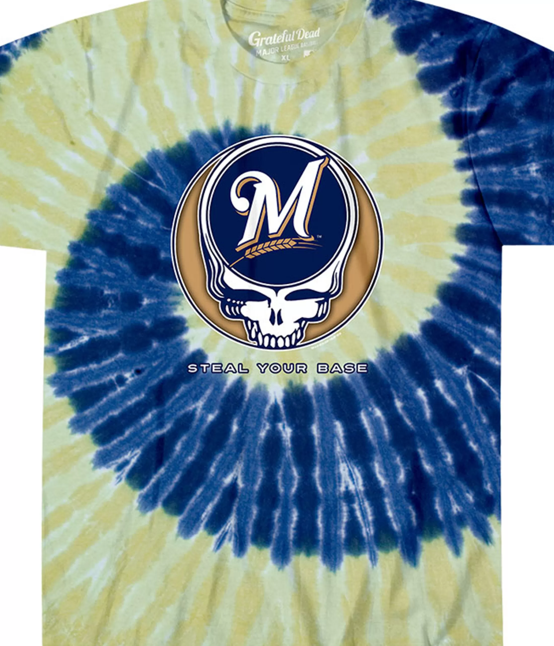 T-Shirt | Milwaukee Brewers<Liquid Blue Milwaukee Brewers Steal Your Base Tie-Dye T-Shirt