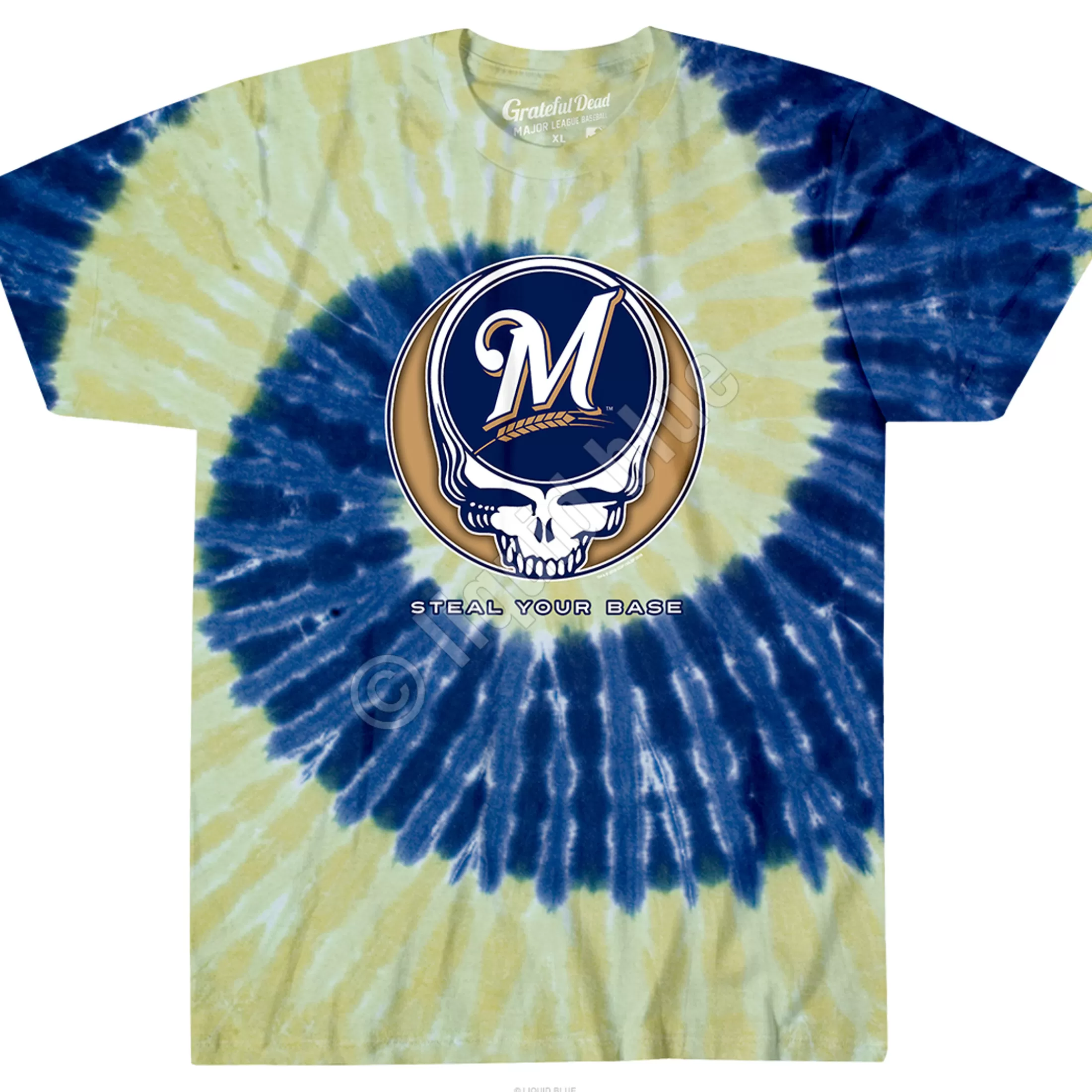 T-Shirt | Milwaukee Brewers<Liquid Blue Milwaukee Brewers Steal Your Base Tie-Dye T-Shirt