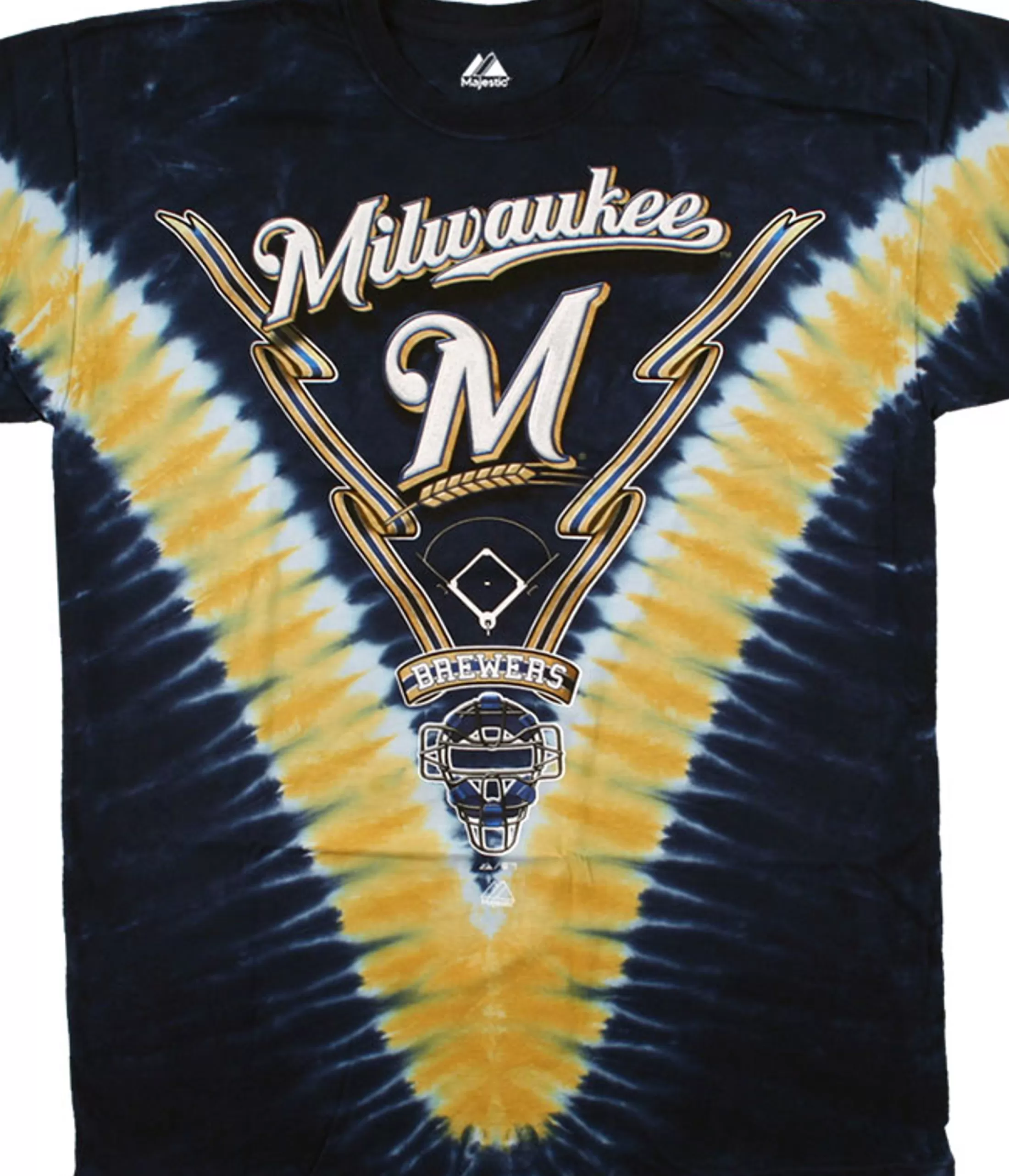 T-Shirt | Milwaukee Brewers<Liquid Blue Milwaukee Brewers V Tie-Dye T-Shirt