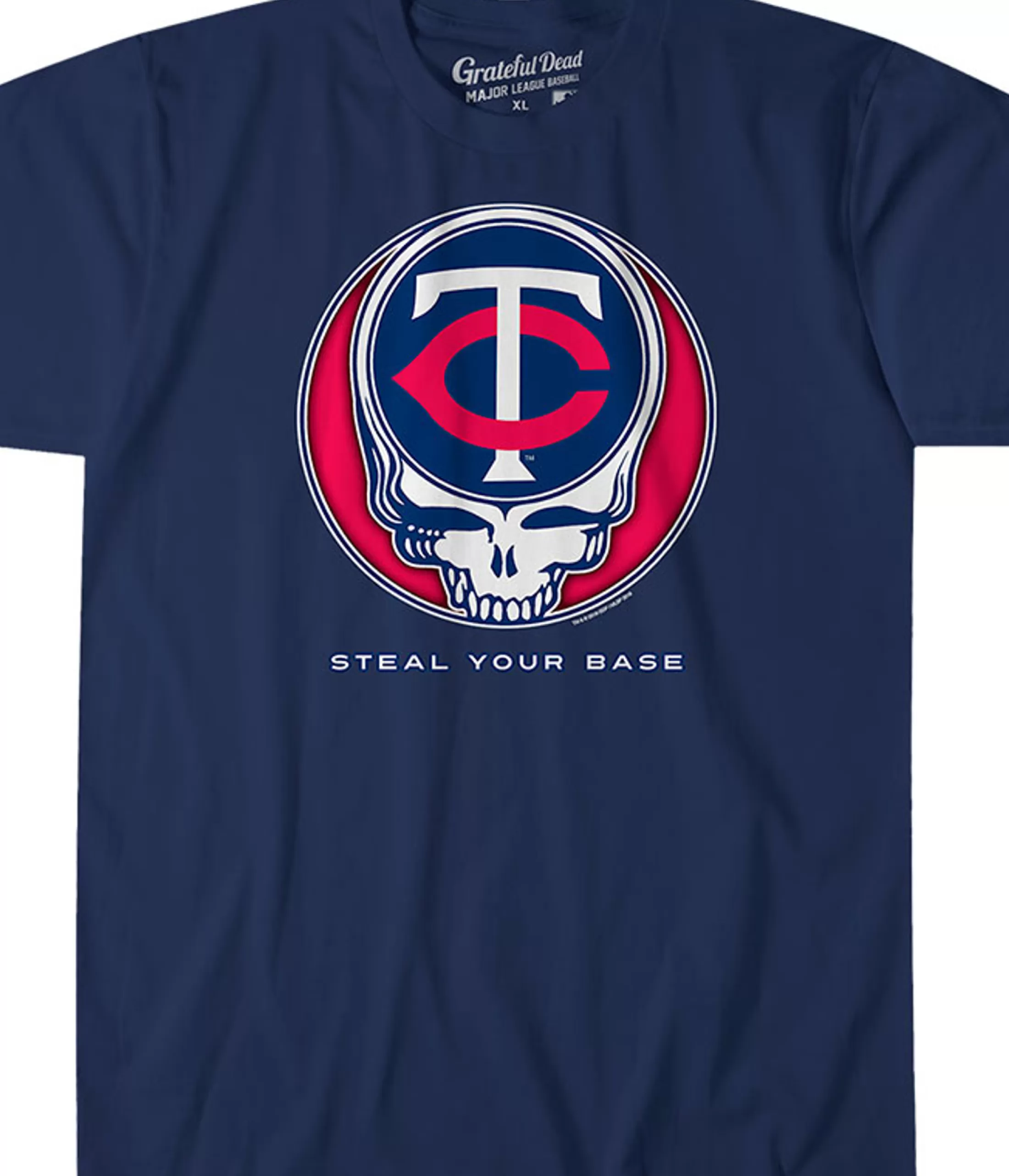 Athletic T-Shirt | Minnesota Twins<Liquid Blue Minnesota Twins Steal Your Base Navy Athletic T-Shirt