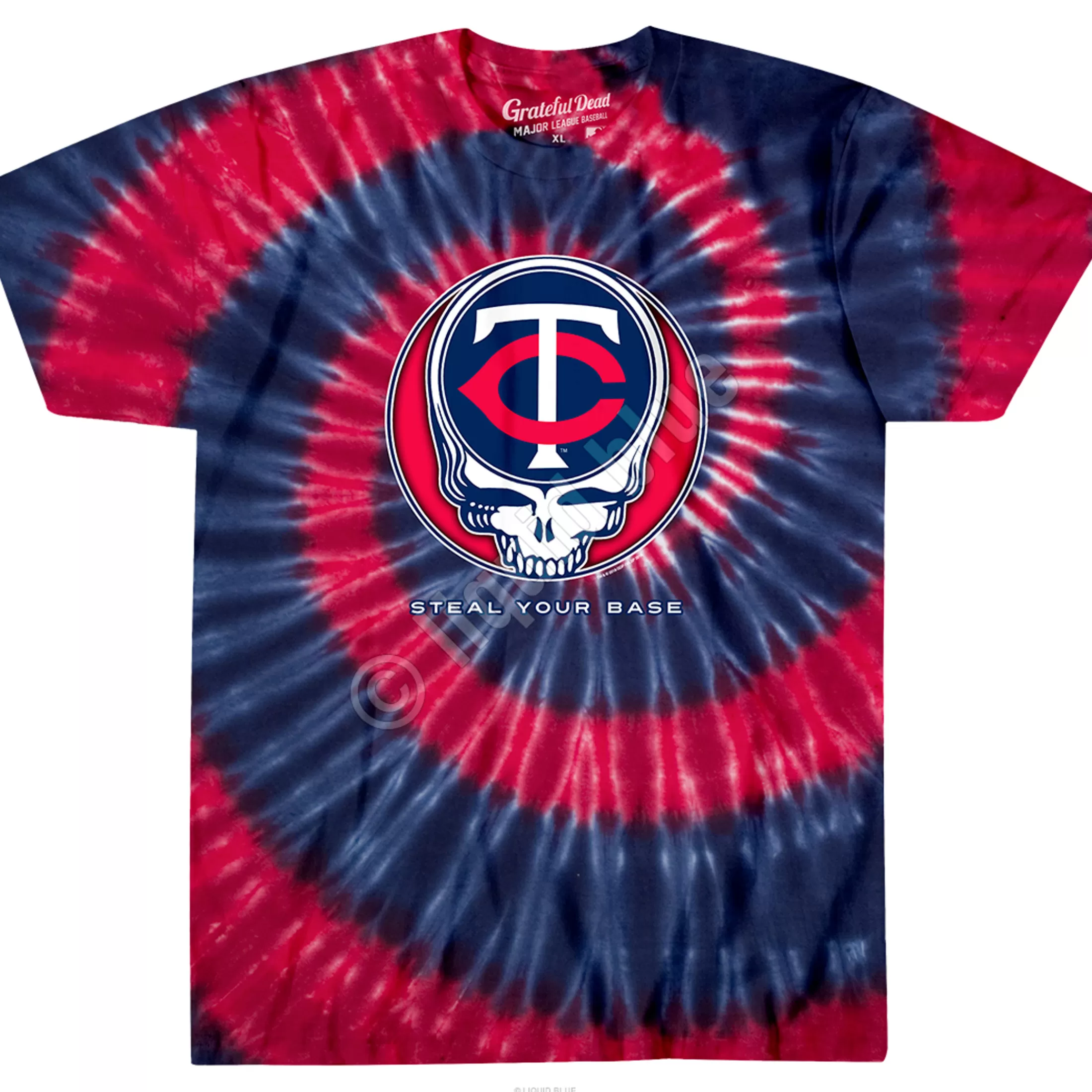 T-Shirt | Minnesota Twins<Liquid Blue Minnesota Twins Steal Your Base Tie-Dye T-Shirt