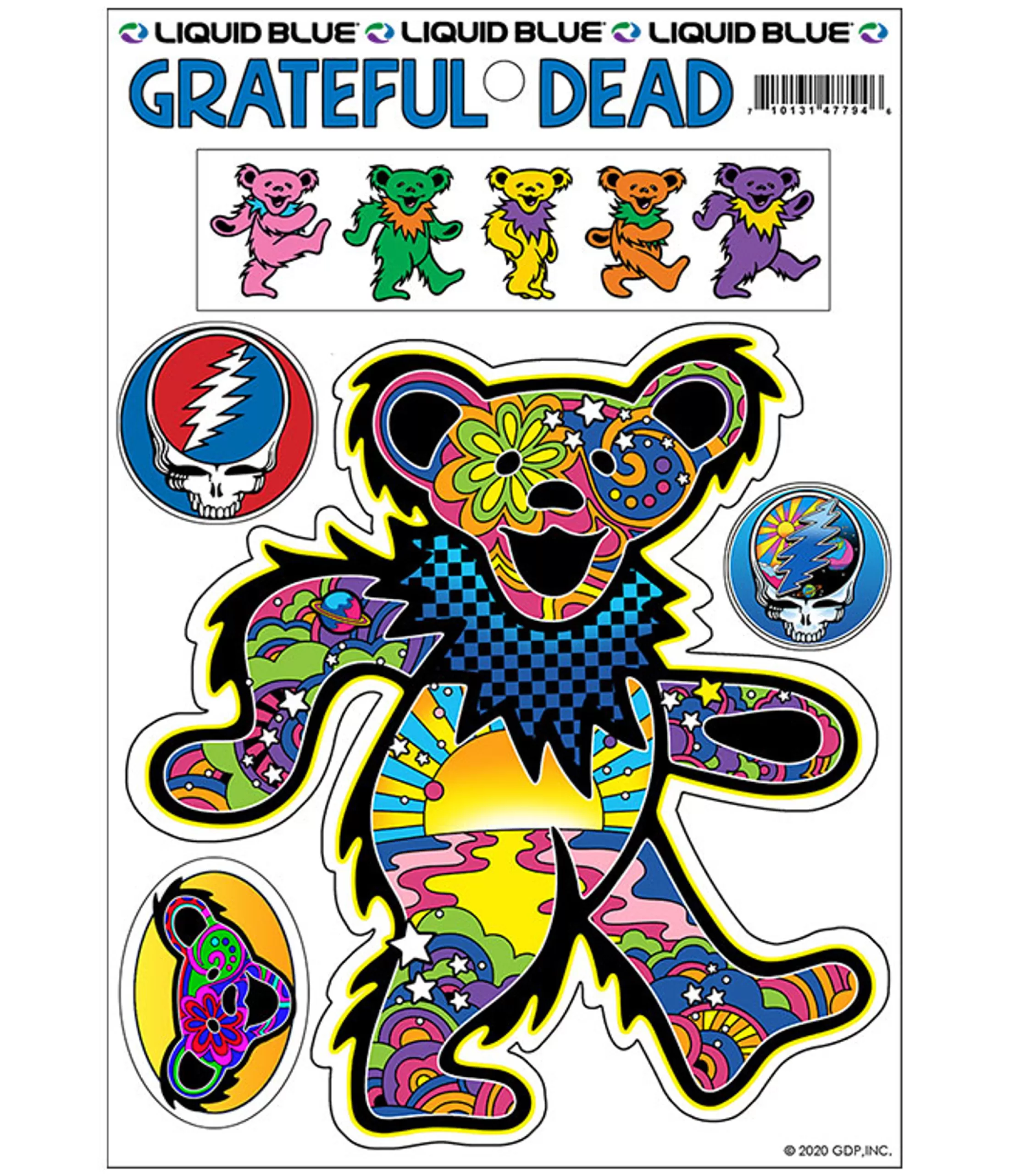 Grateful Dead<Liquid Blue Mod Bear Multi Sticker