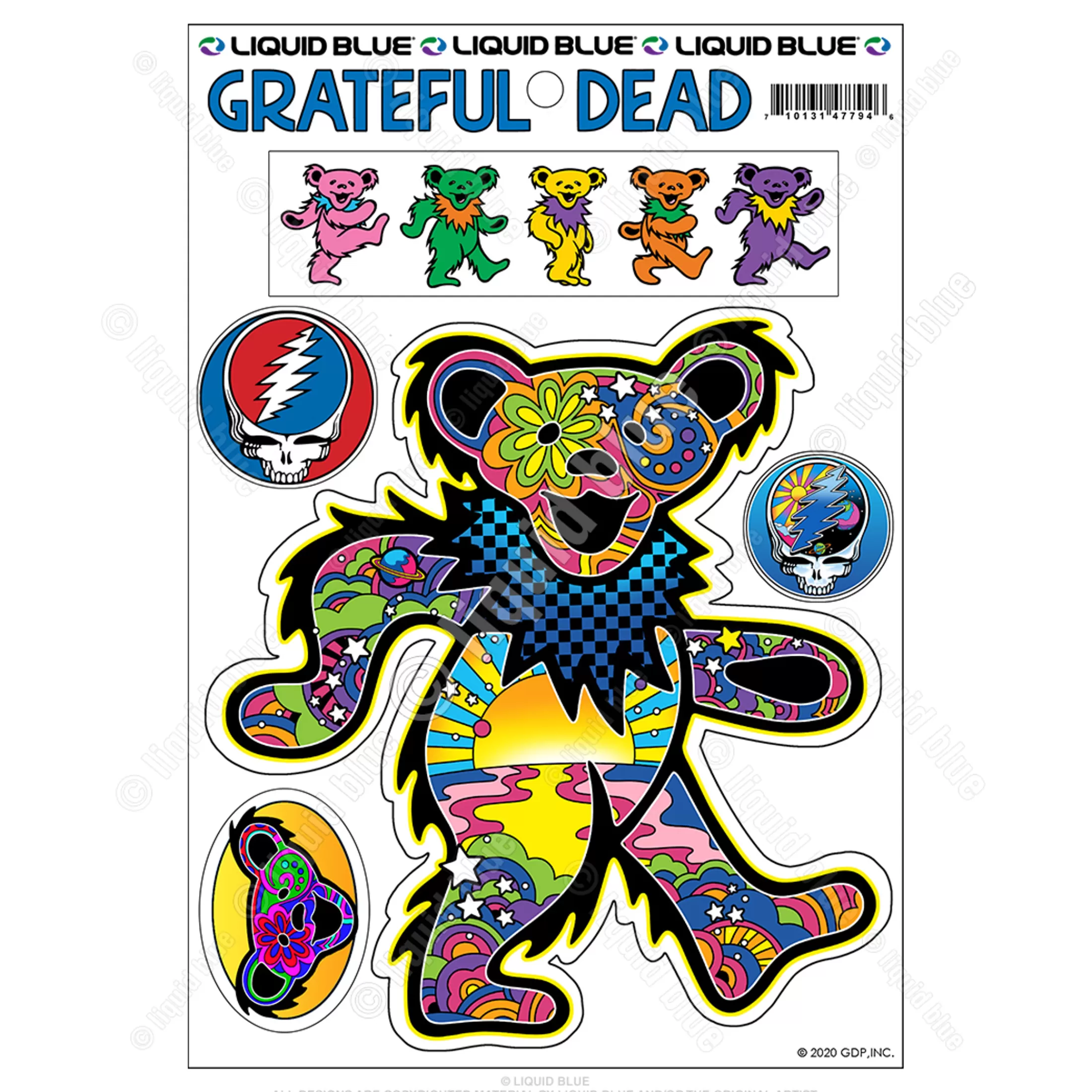 Grateful Dead<Liquid Blue Mod Bear Multi Sticker