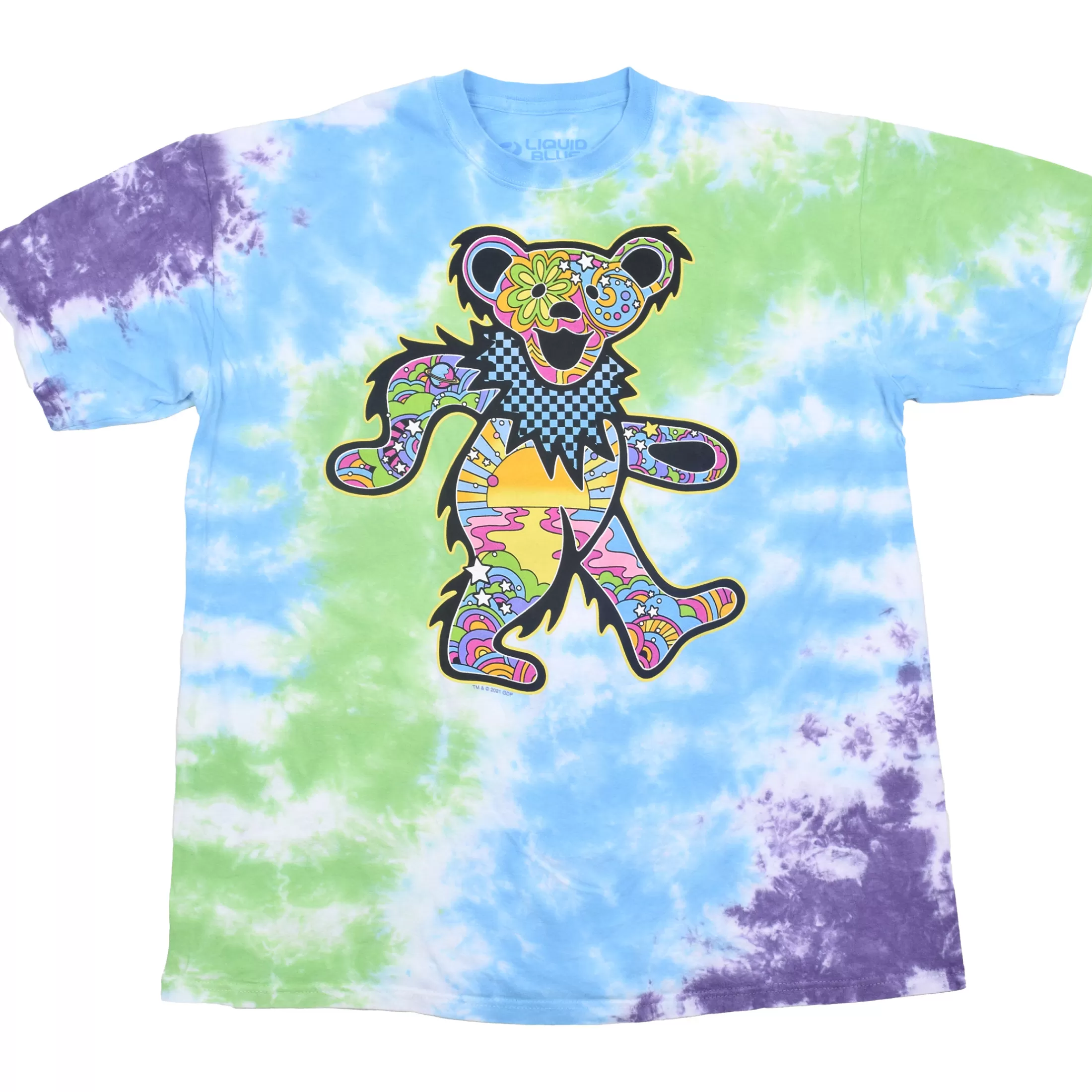 T-Shirt | Grateful Dead<Liquid Blue Mod Bear Tie-Dye T-Shirt