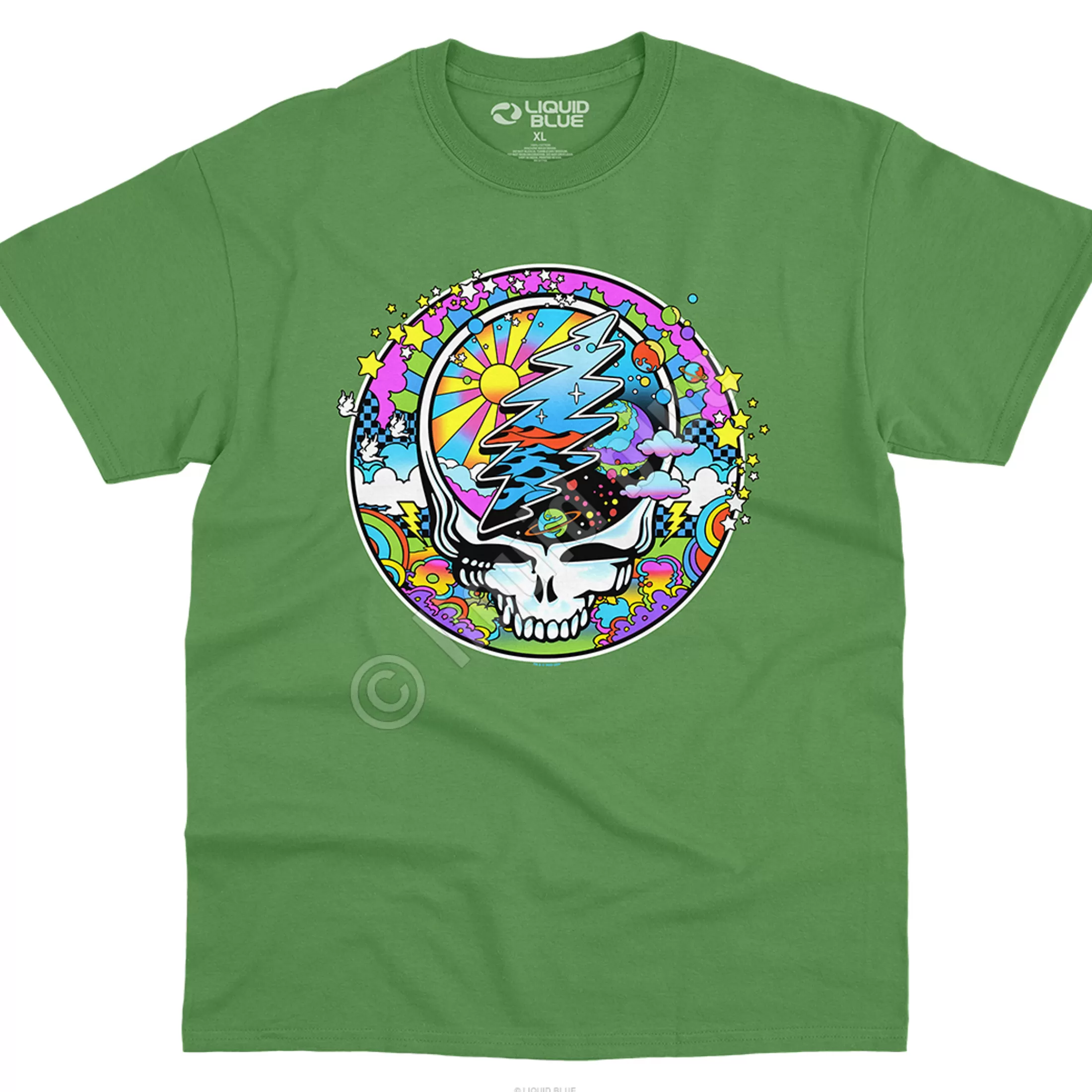 T-Shirt | Grateful Dead<Liquid Blue Mod Max SYFace Green T-Shirt