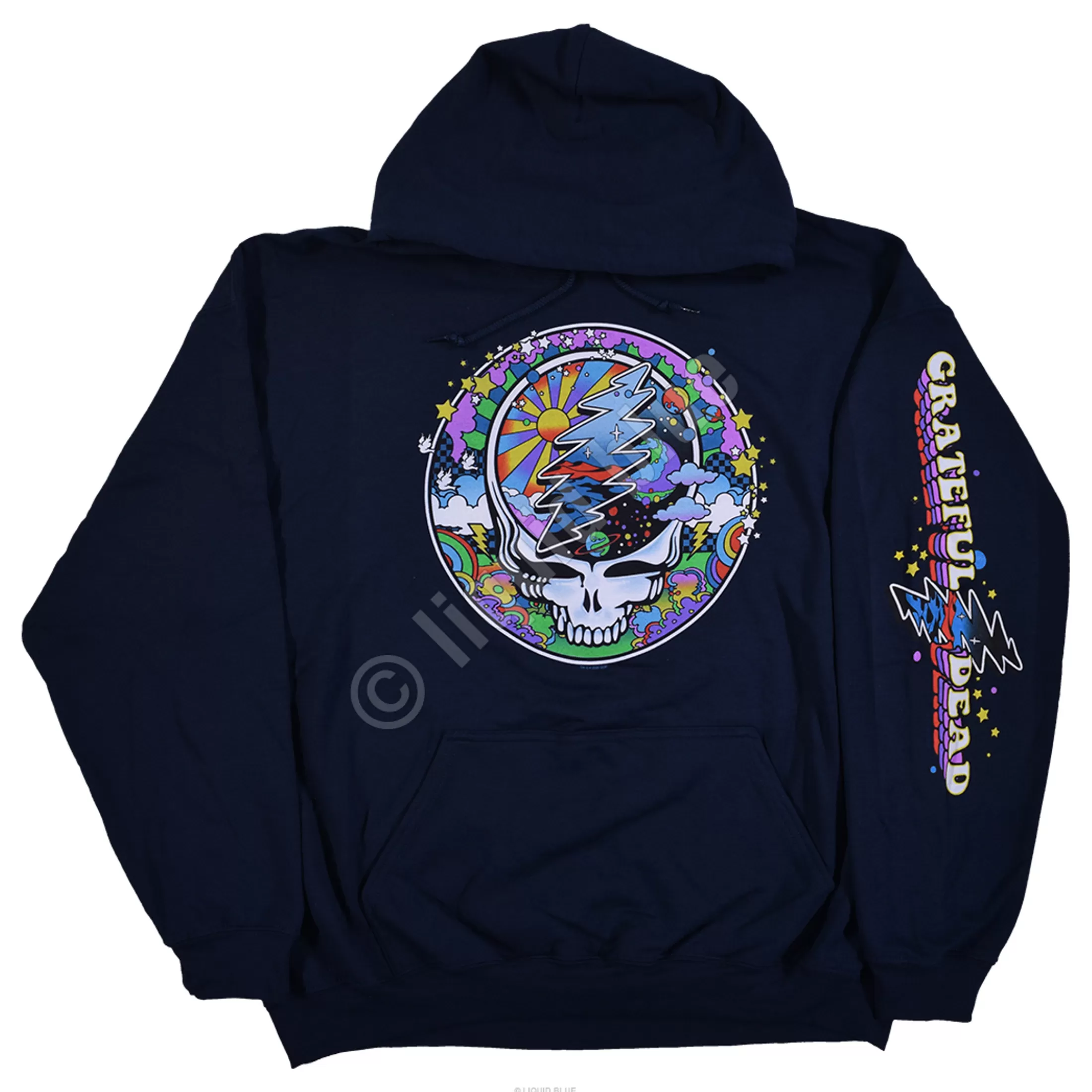 Hoodie | Grateful Dead<Liquid Blue Mod Max SYFace Navy Sleeve Printed Hoodie