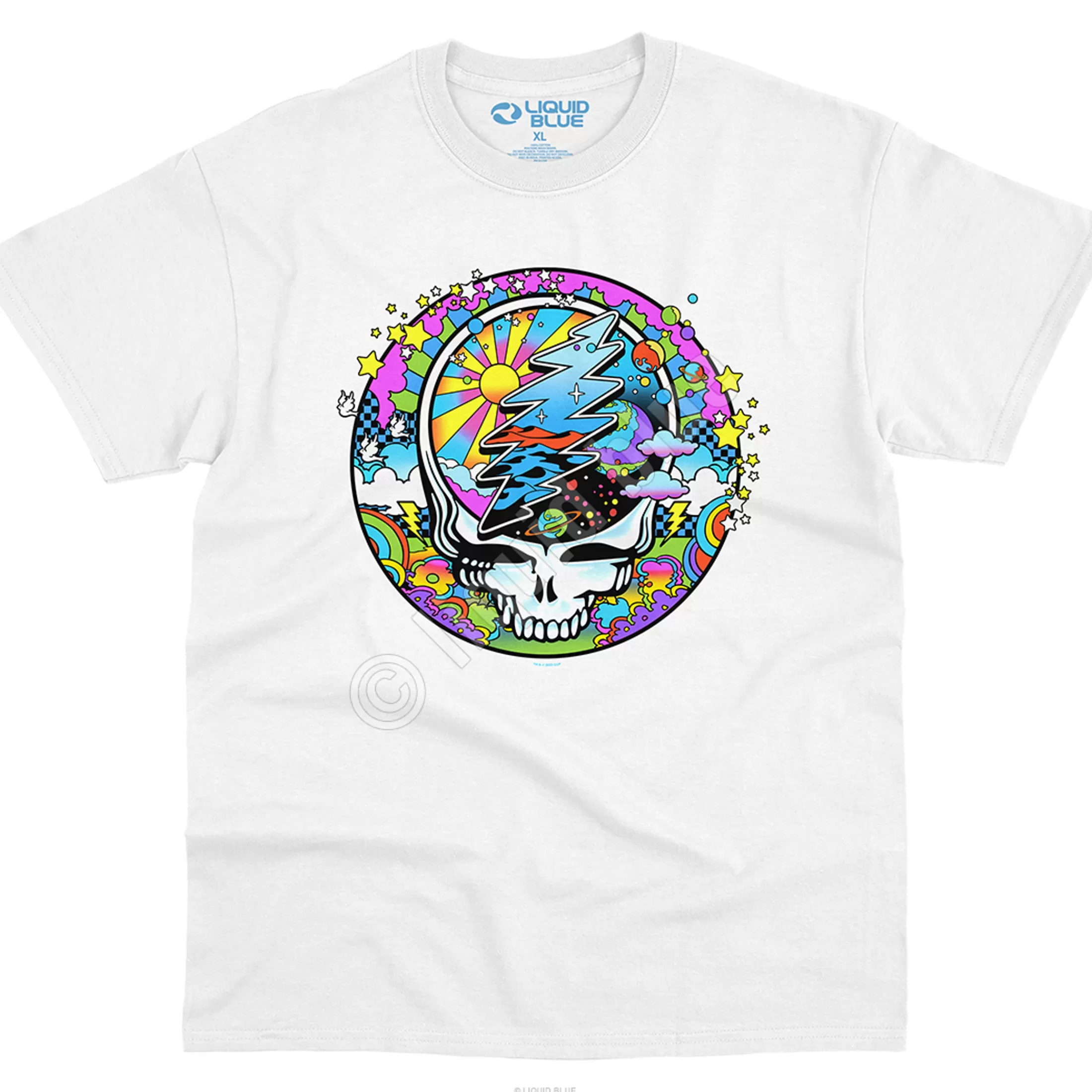 T-Shirt | Grateful Dead<Liquid Blue Mod Max SYFace White T-Shirt