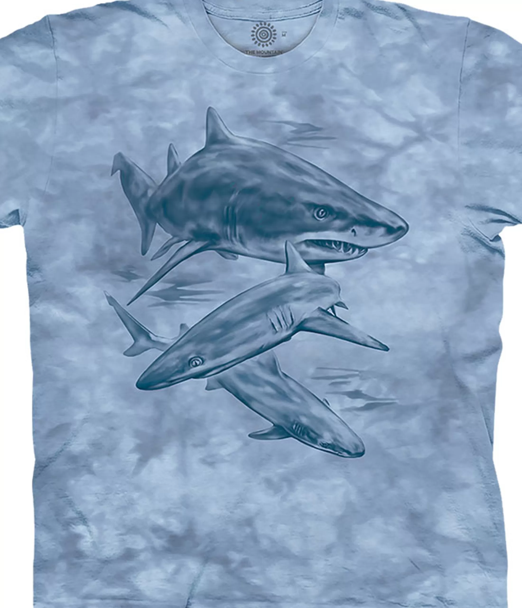 T-Shirt | Aquatic<Liquid Blue Monotone Sharks Classic Cotton T-Shirt