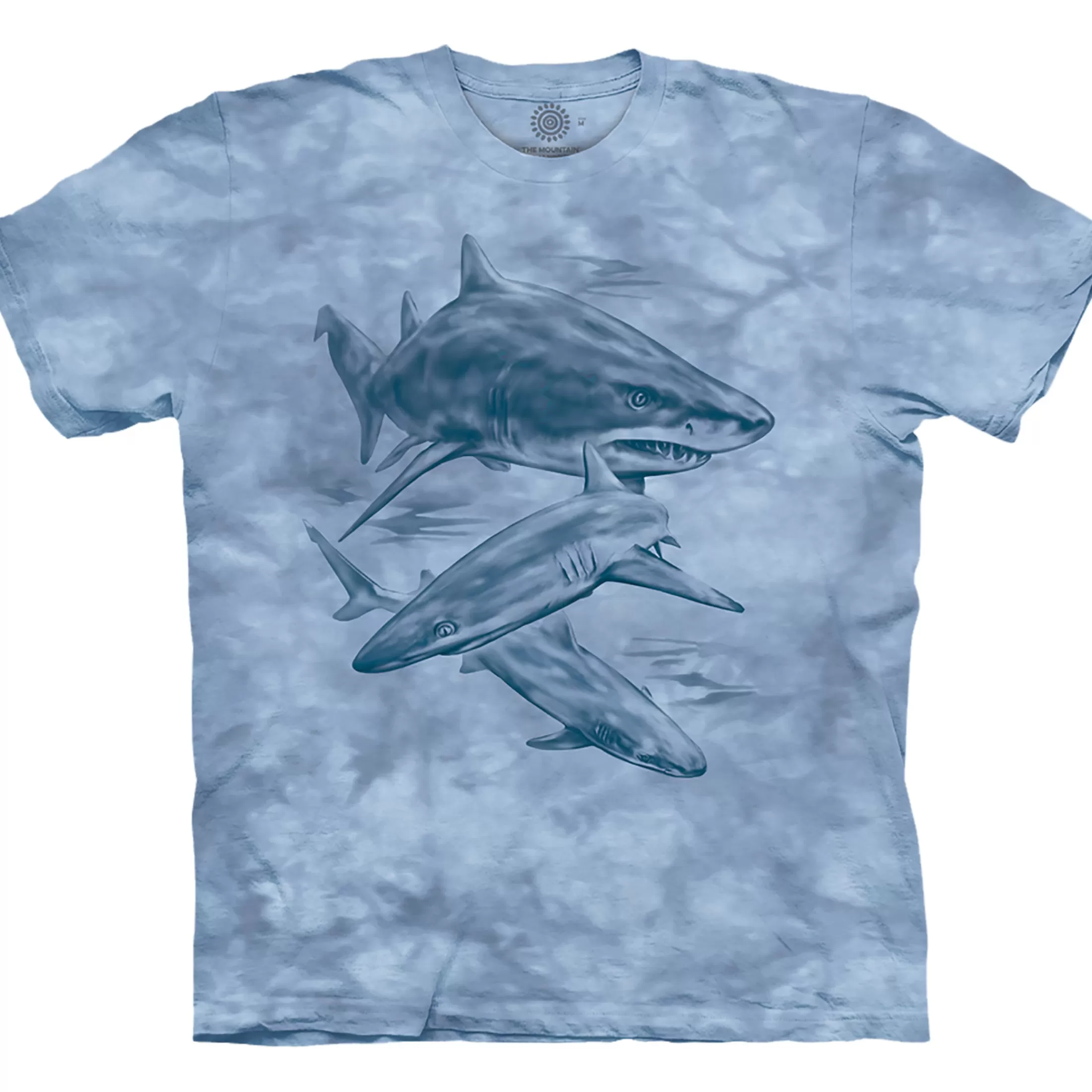 T-Shirt | Aquatic<Liquid Blue Monotone Sharks Classic Cotton T-Shirt