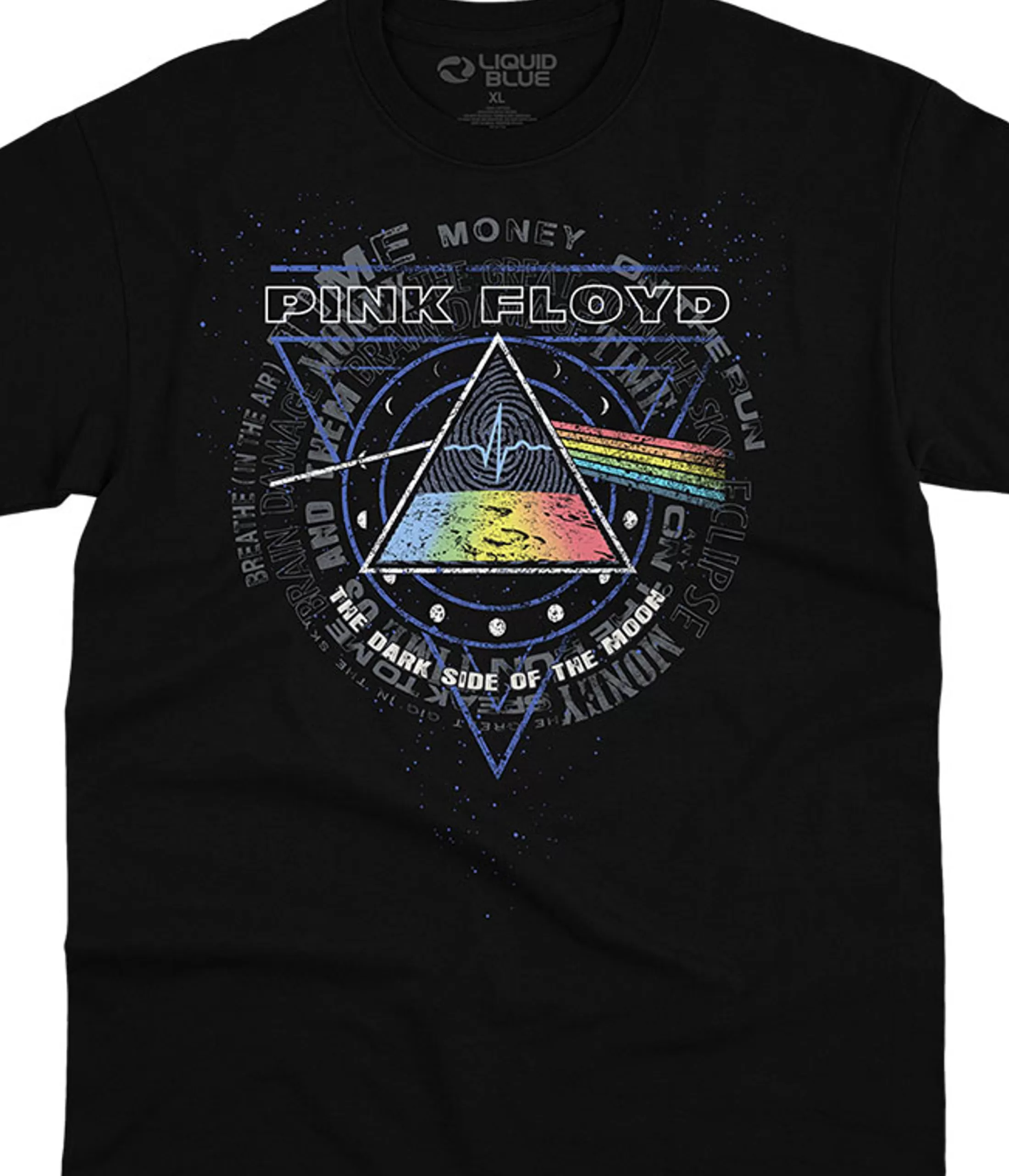 T-Shirt | Pink Floyd<Liquid Blue Moon Phase Black T-Shirt