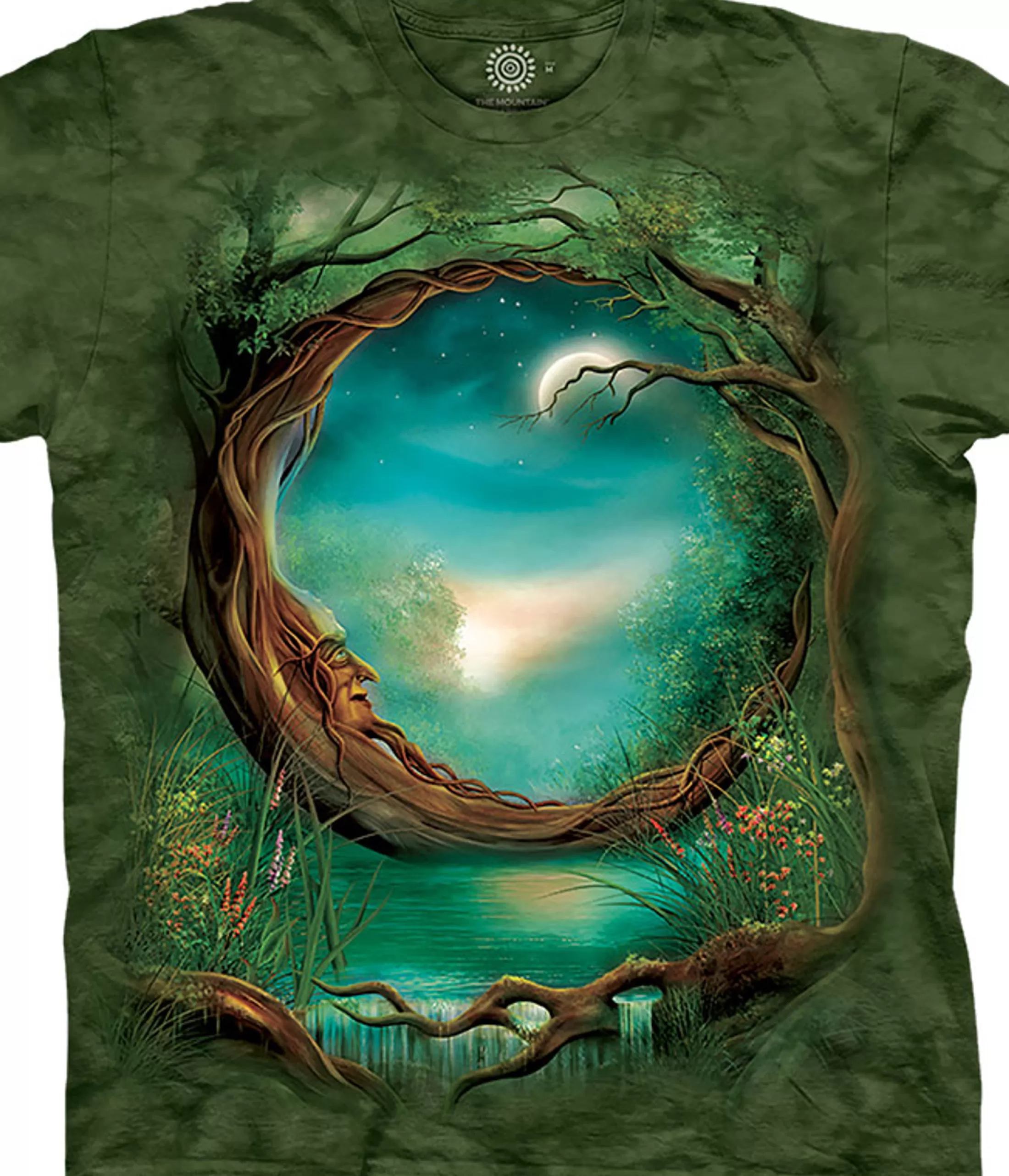 T-Shirt<Liquid Blue Moon Tree Classic Cotton T-Shirt