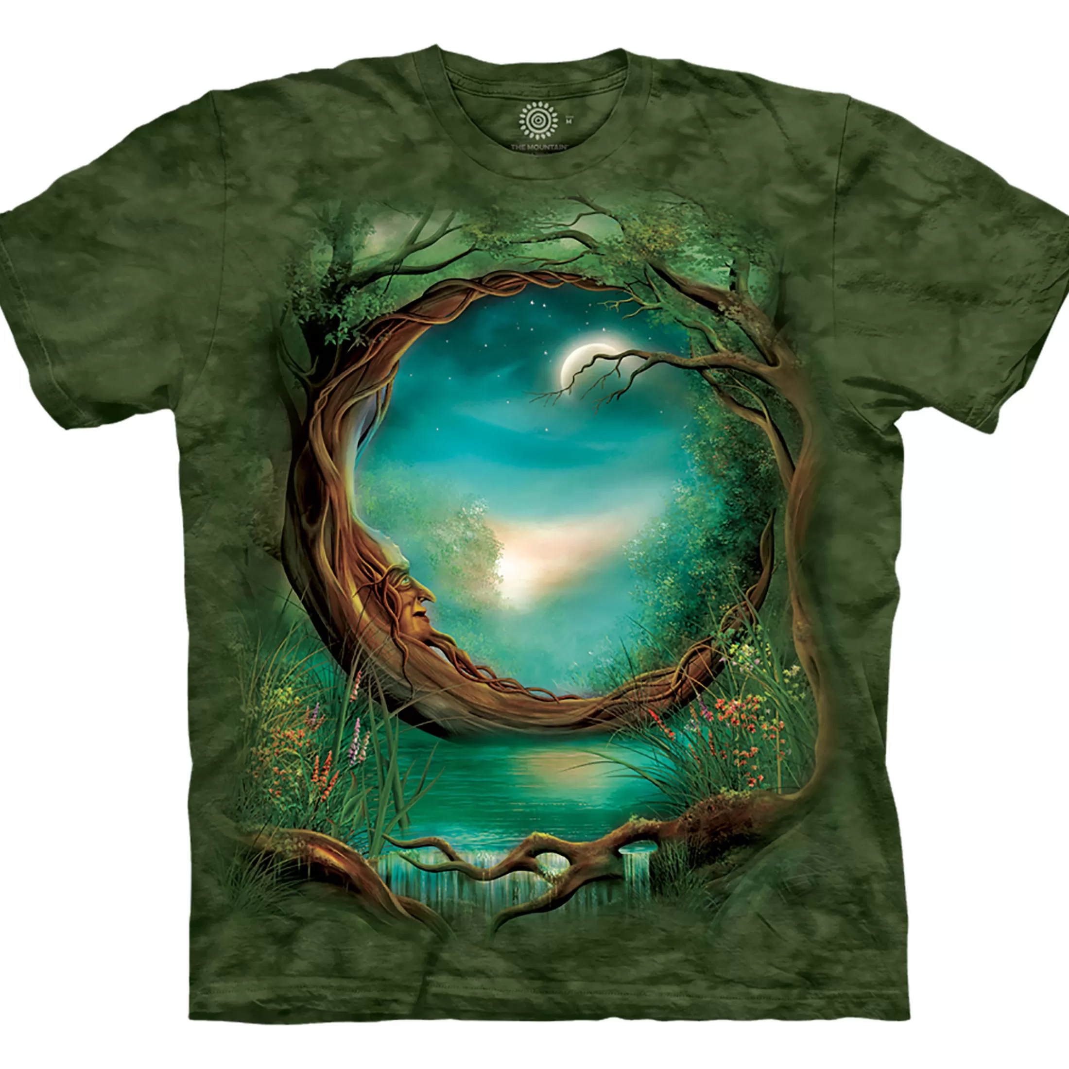 T-Shirt<Liquid Blue Moon Tree Classic Cotton T-Shirt