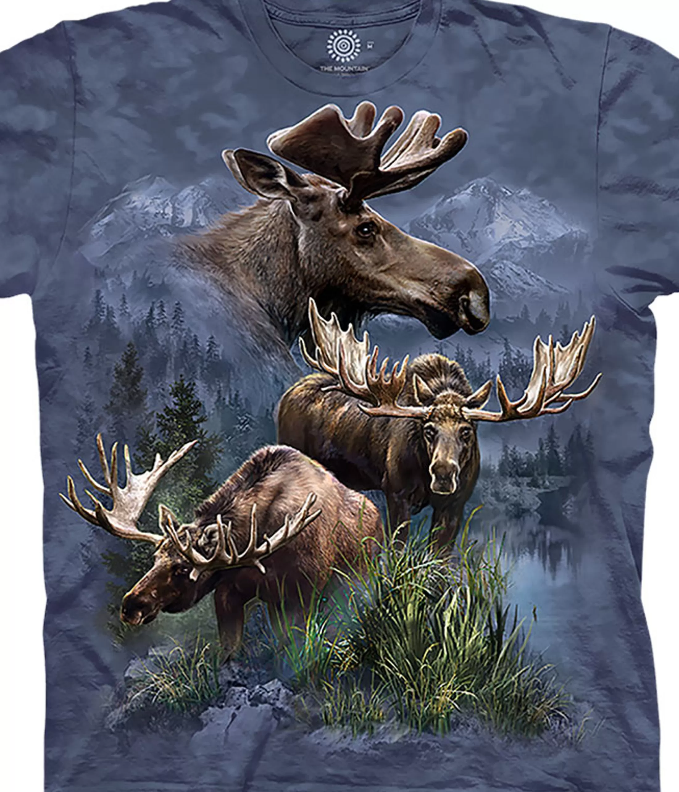 T-Shirt | North American Animals<Liquid Blue Moose Collage Classic Cotton T-Shirt