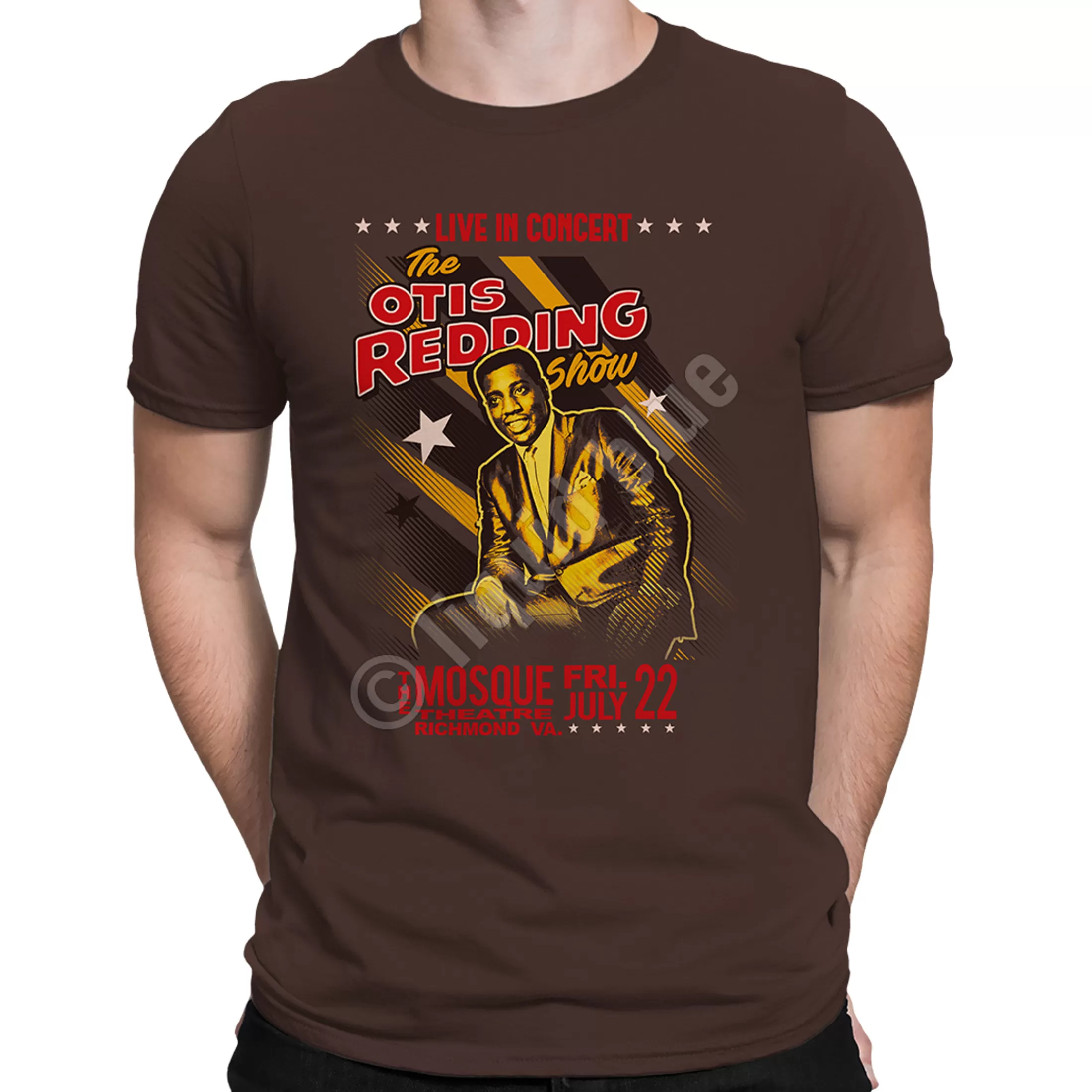 Athletic T-Shirt | Otis Redding<Liquid Blue Mosque Theatre Brown Athletic T-Shirt