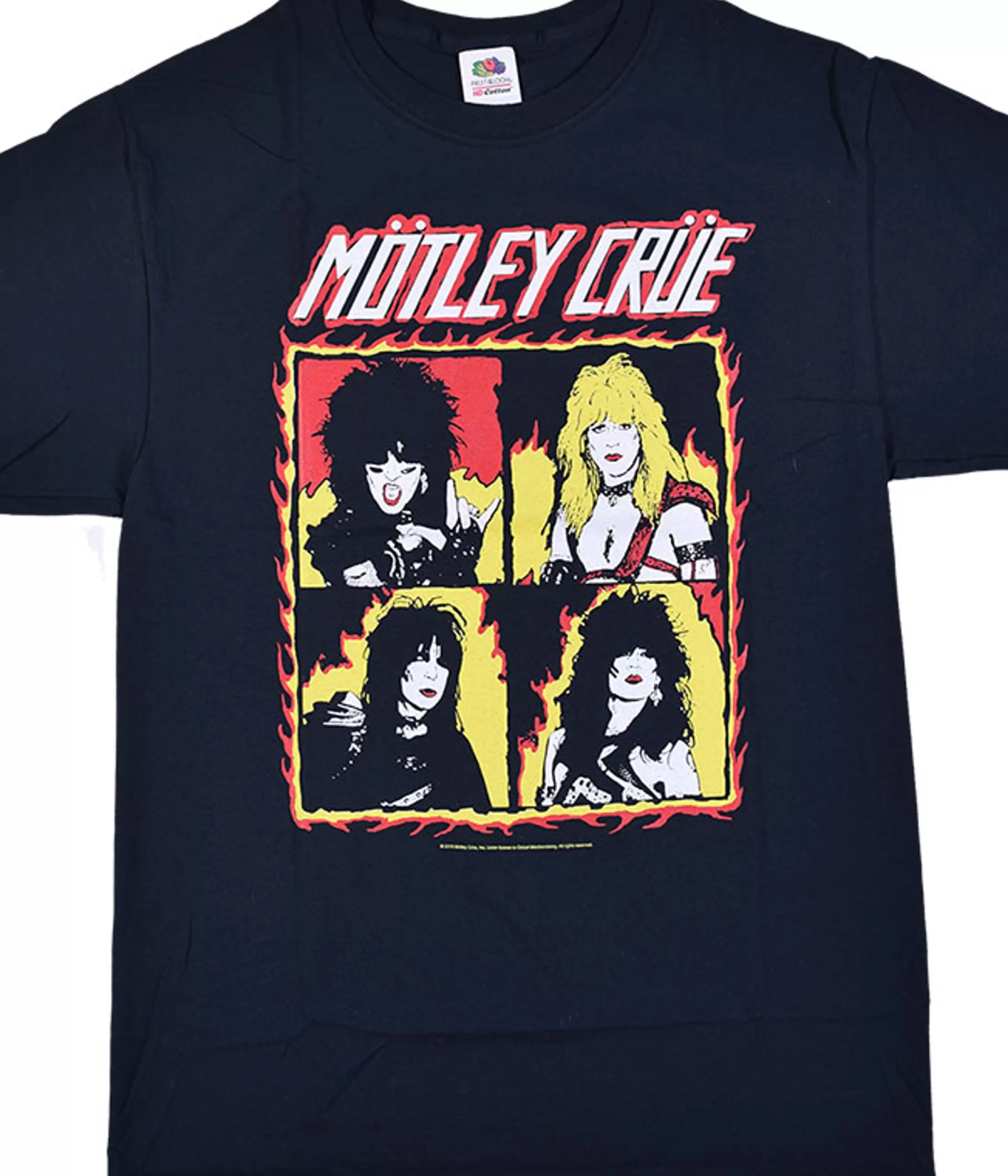 T-Shirt | Motley Crue<Liquid Blue Motley Crue Fire Group Black T-Shirt