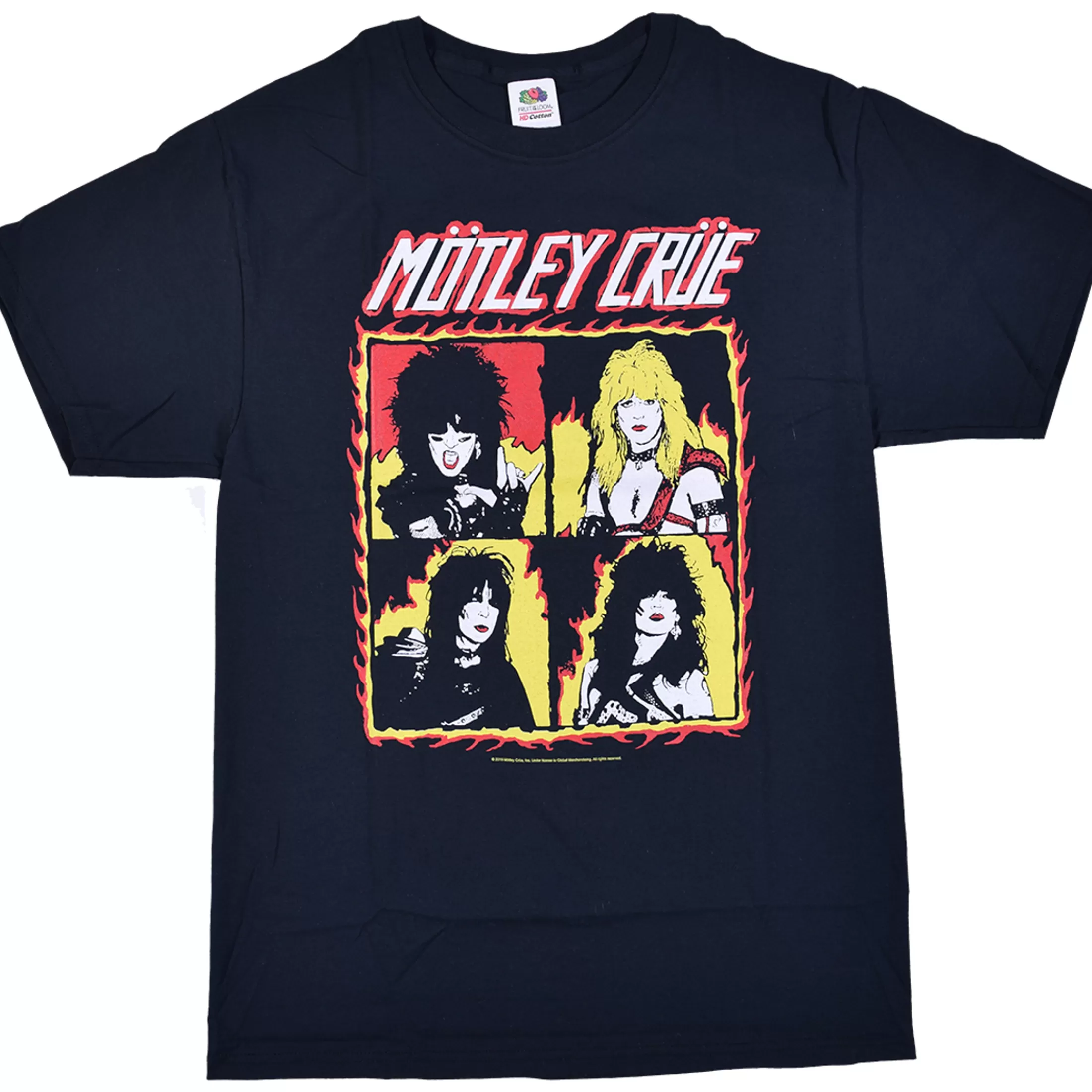 T-Shirt | Motley Crue<Liquid Blue Motley Crue Fire Group Black T-Shirt