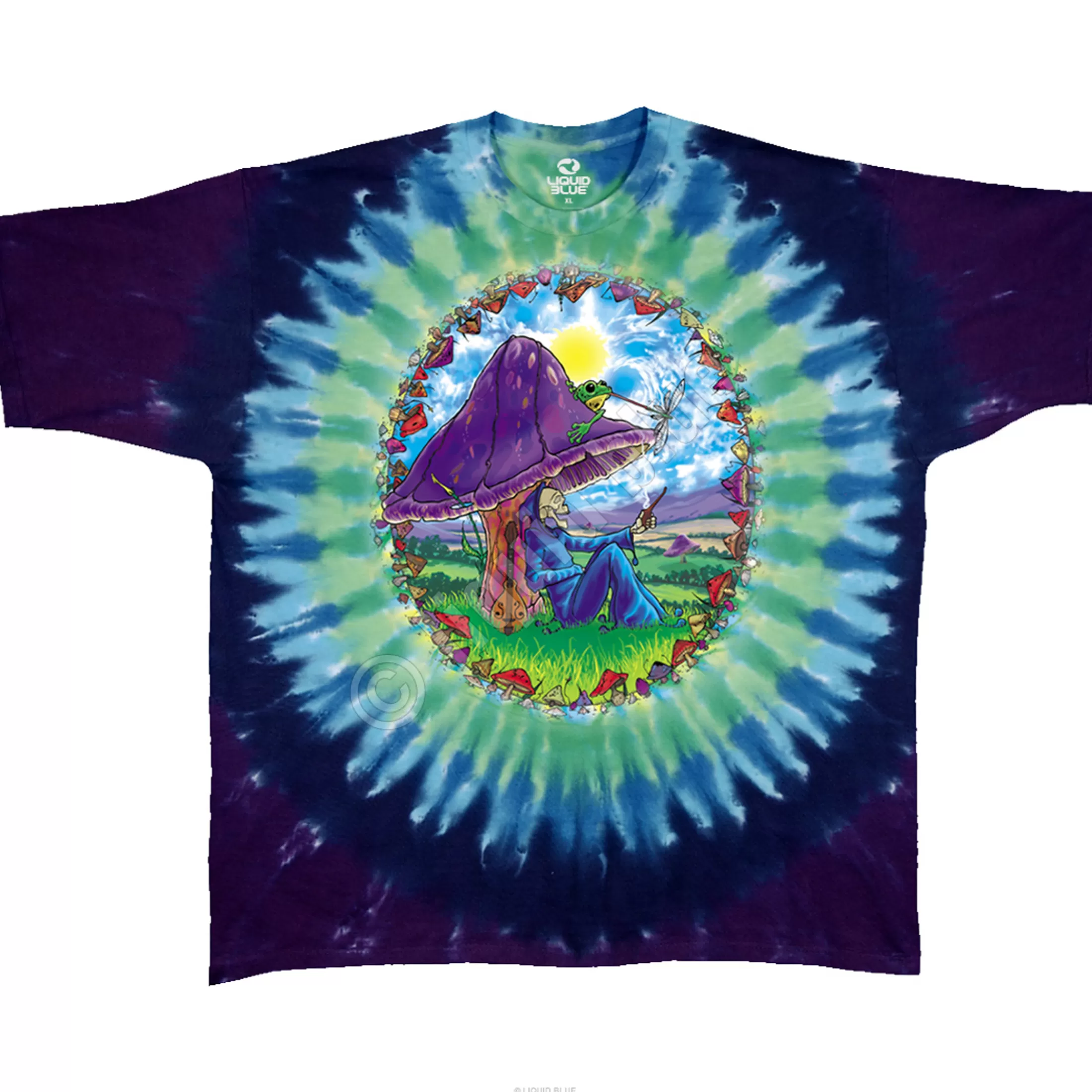 T-Shirt | Light Fantasy<Liquid Blue Mushroom Haven Tie-Dye T-Shirt