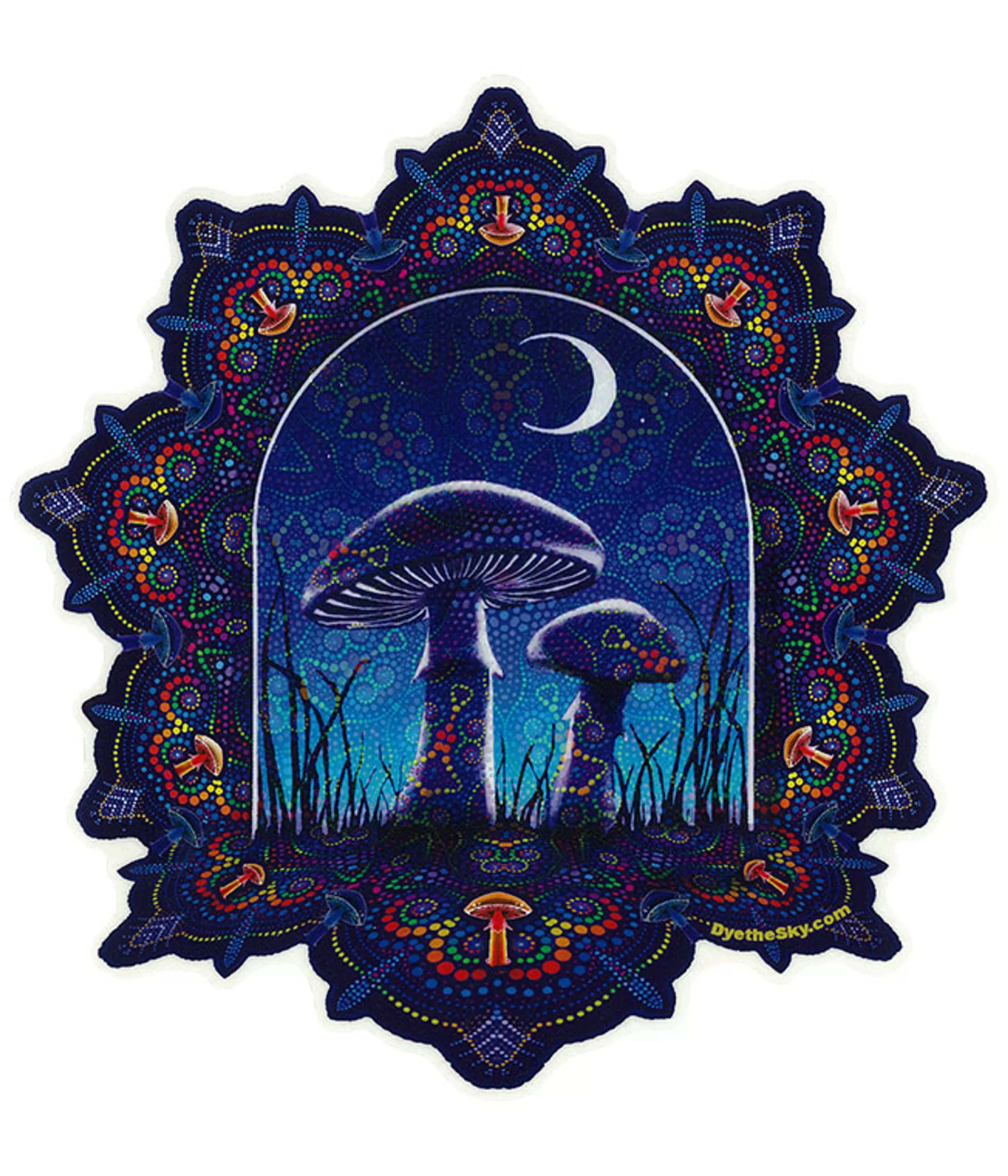 Light Fantasy<Liquid Blue Mushroom Mandala Sticker