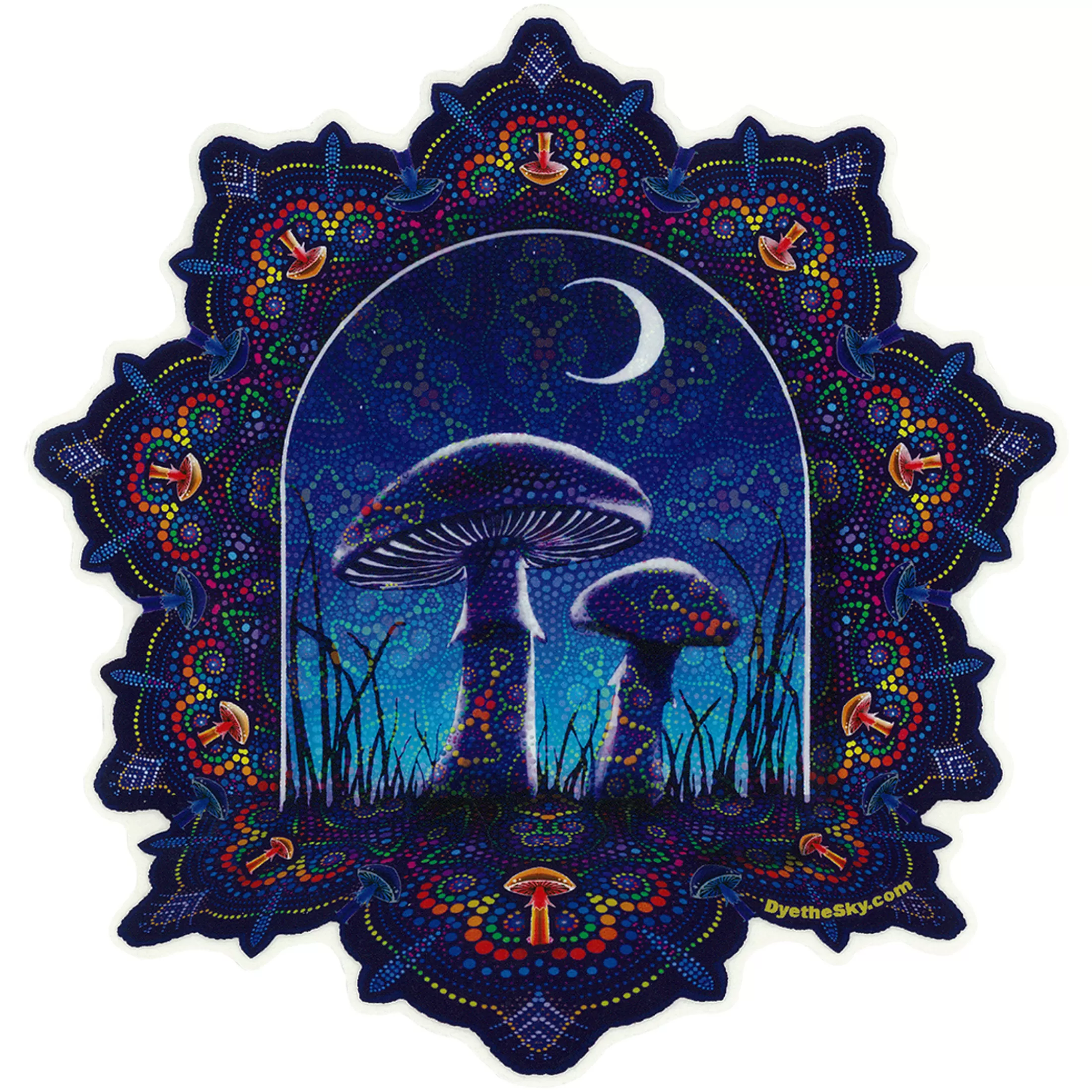 Light Fantasy<Liquid Blue Mushroom Mandala Sticker