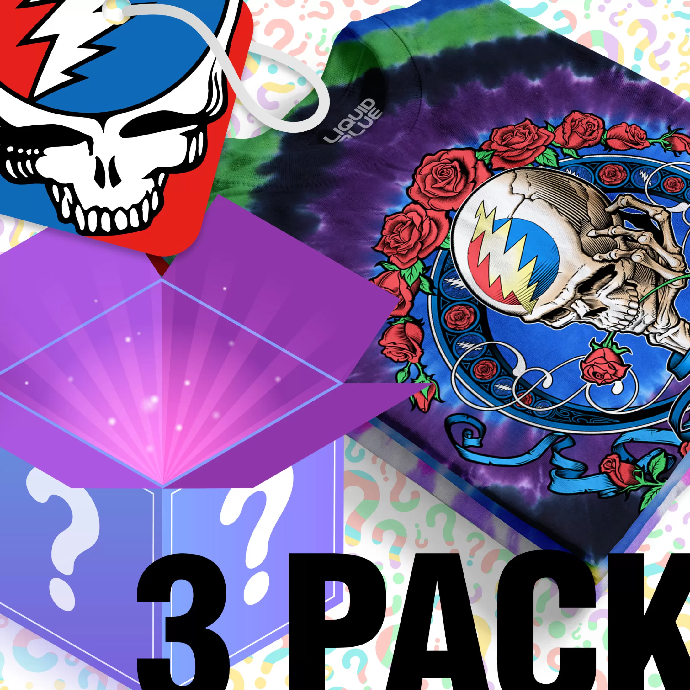 T-Shirt | Grateful Dead<Liquid Blue Mystery Tie-Dye Dead Pack