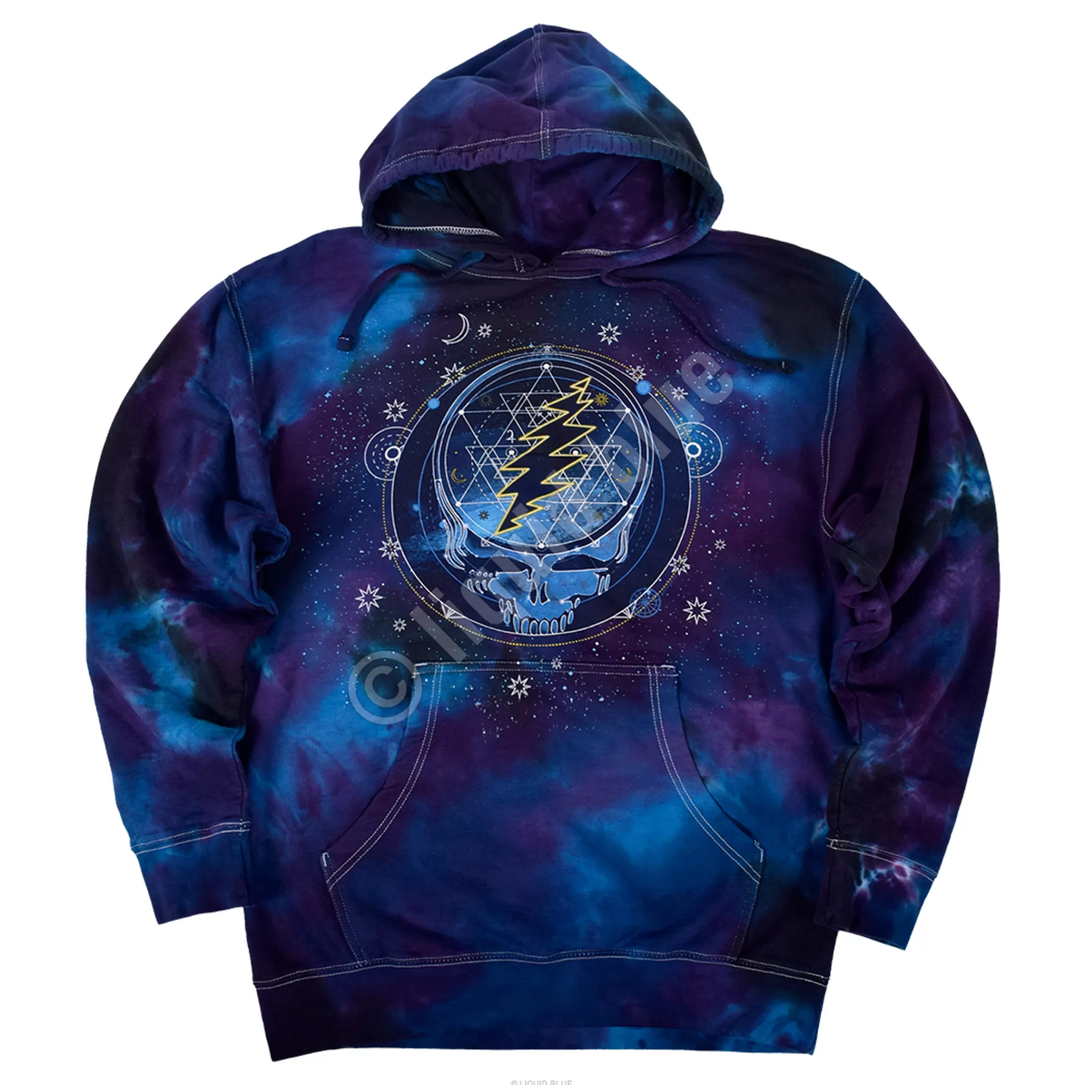 Hoodie | Grateful Dead<Liquid Blue Mystical Stealie Tie-Dye Hoodie