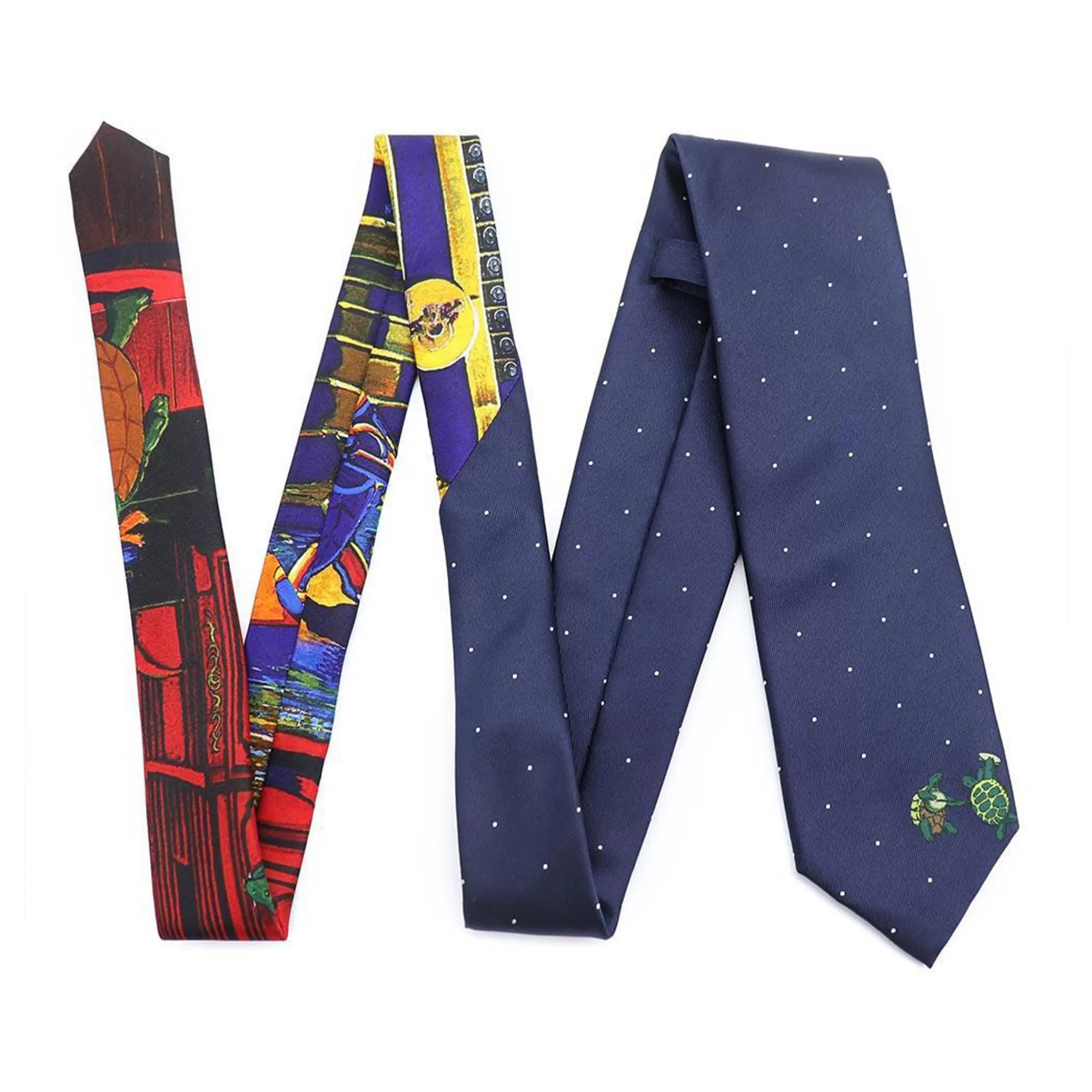 Ties | Grateful Dead<Liquid Blue Navy Dotted Terrapin Tie