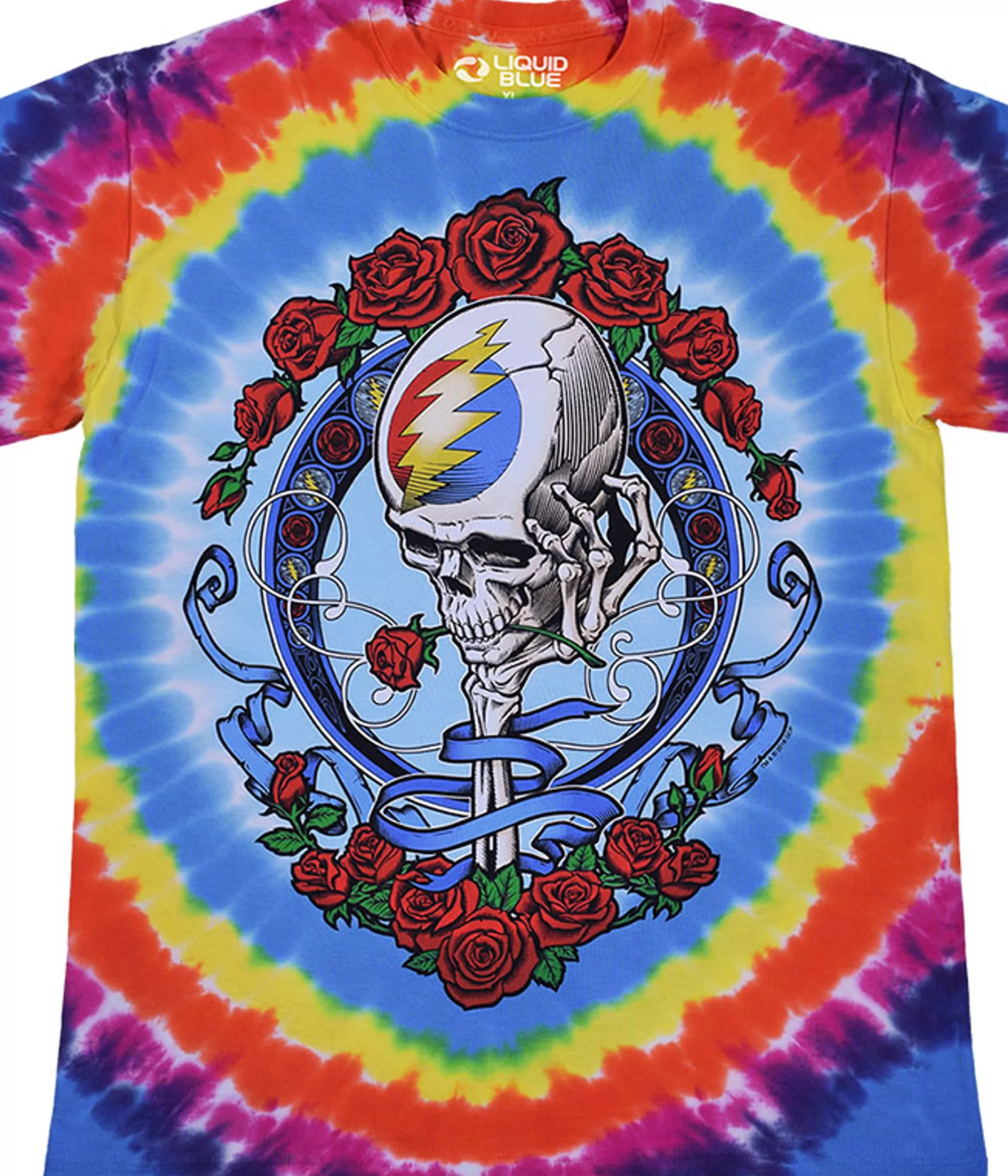 T-Shirt | Grateful Dead<Liquid Blue Never Dead Tie-Dye T-Shirt