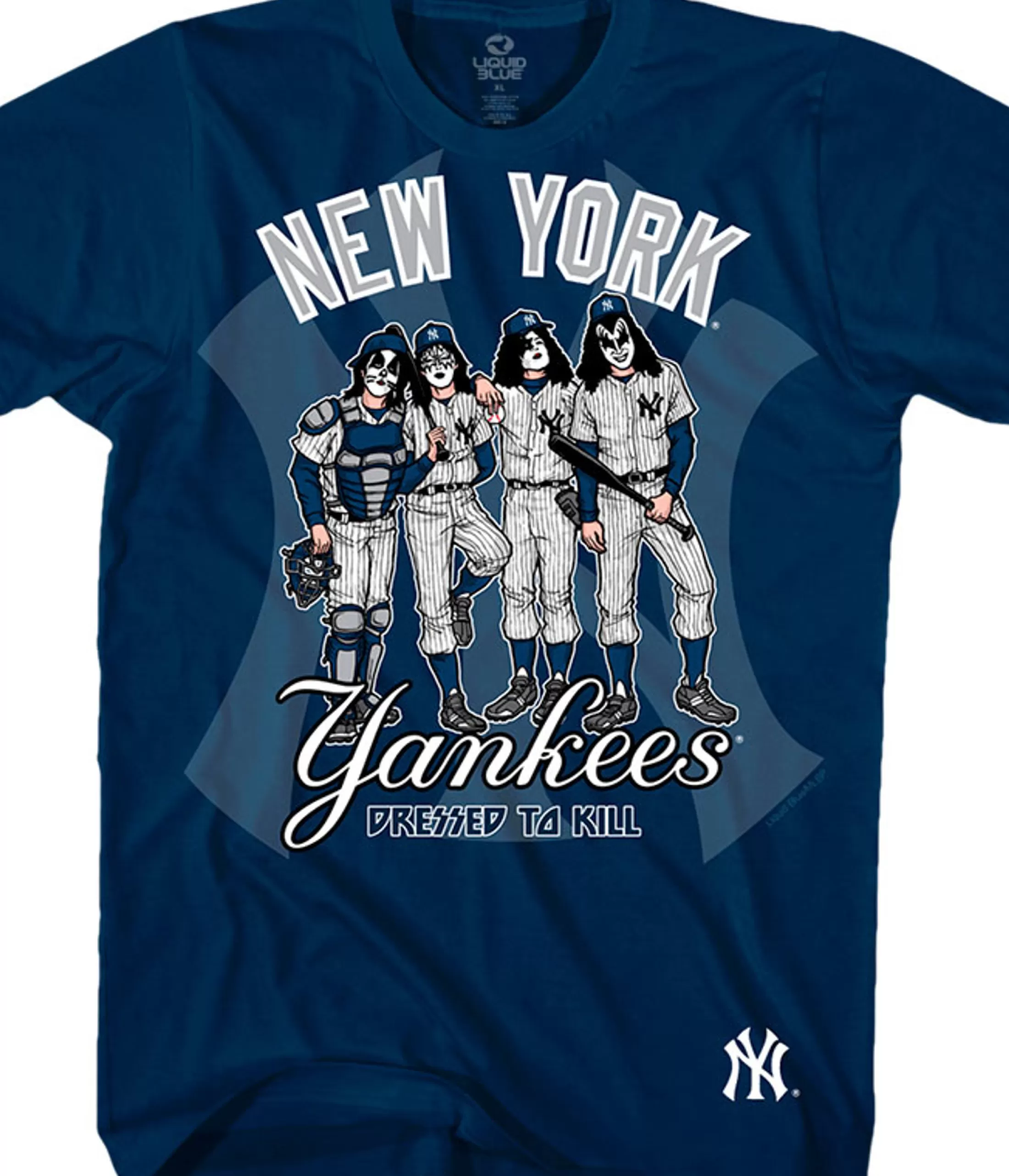 T-Shirt | New York Yankees<Liquid Blue New York Yankees Dressed to Kill Navy T-Shirt