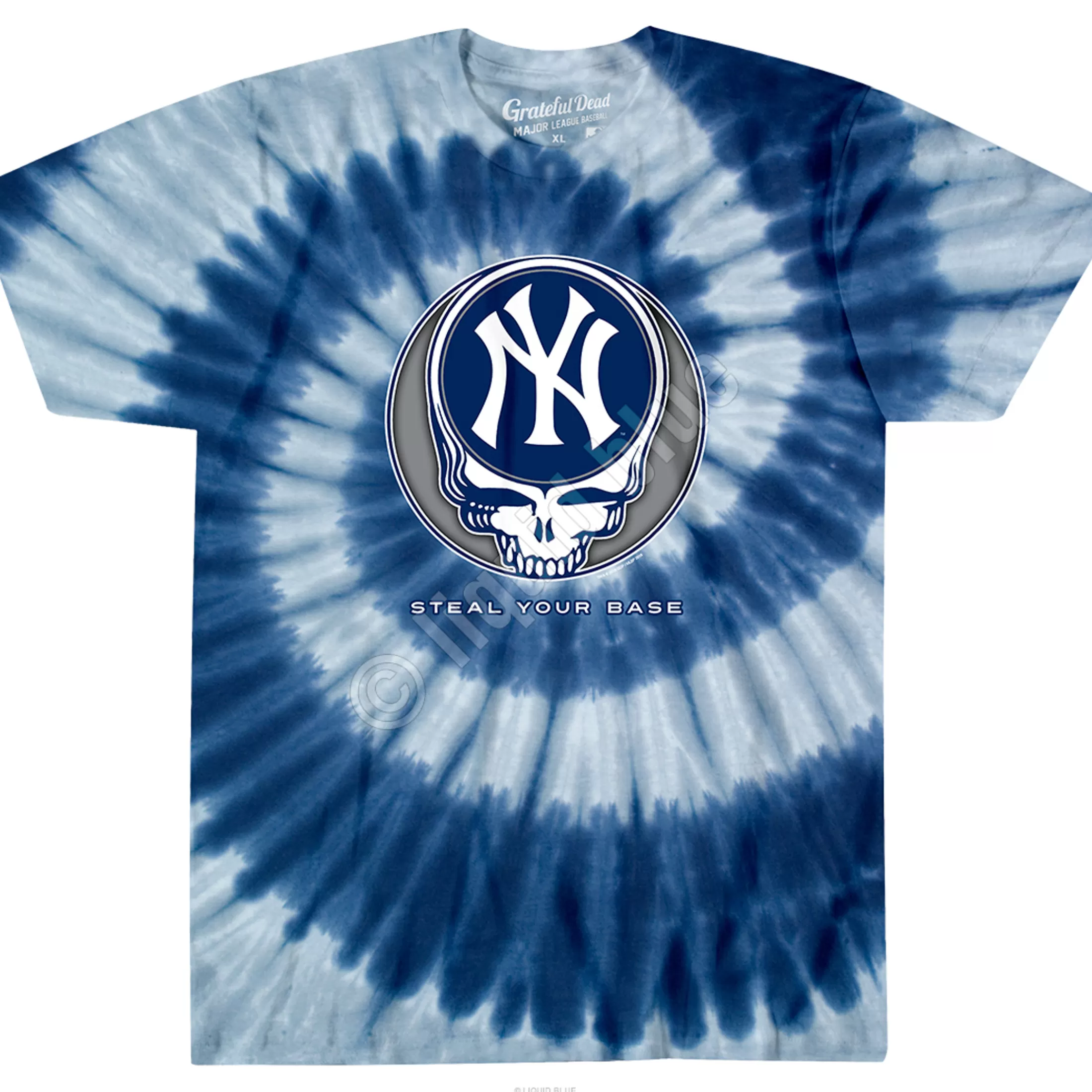 T-Shirt | New York Yankees<Liquid Blue New York Yankees Steal Your Base Tie-Dye T-Shirt