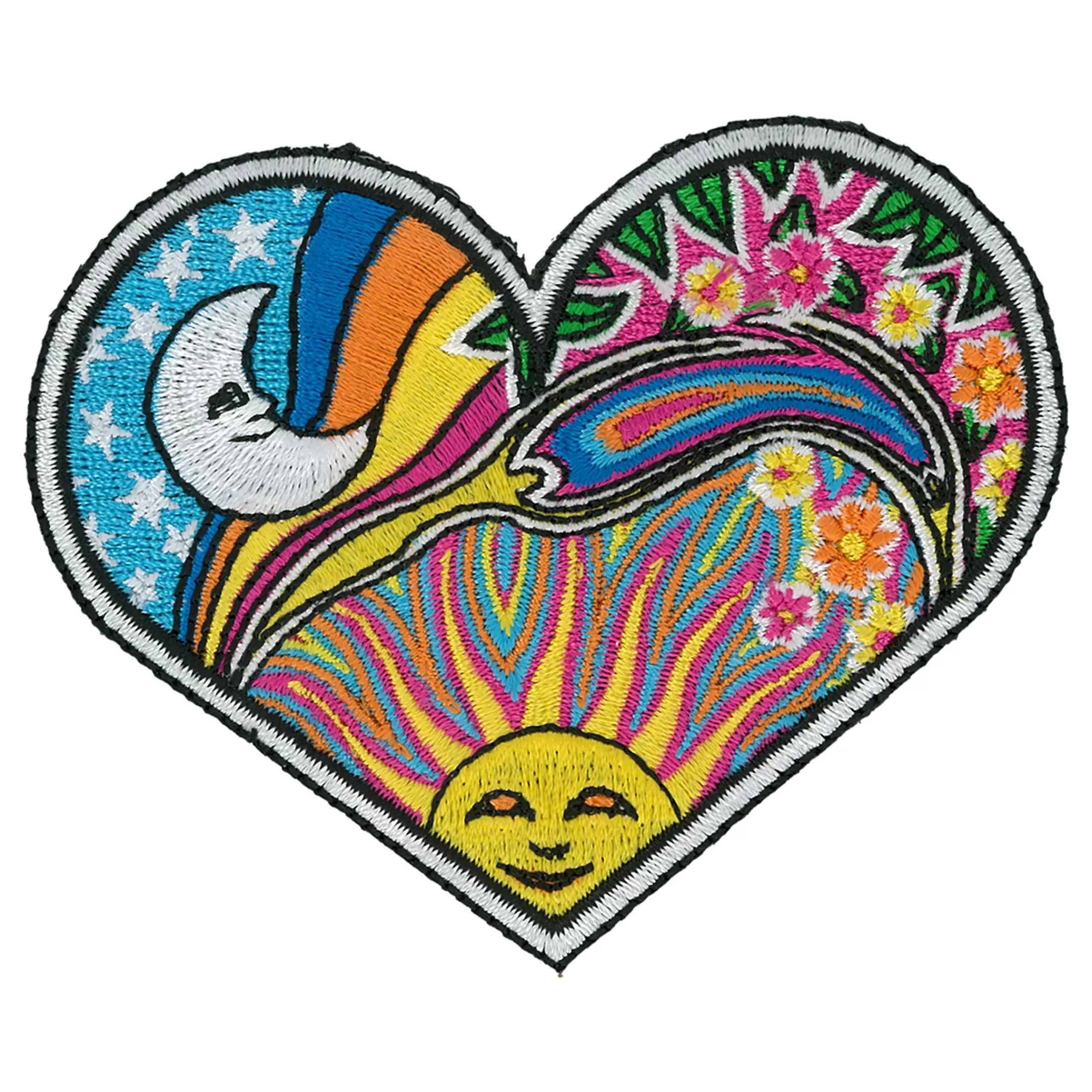 Patches | Space<Liquid Blue Night Day Heart Patch