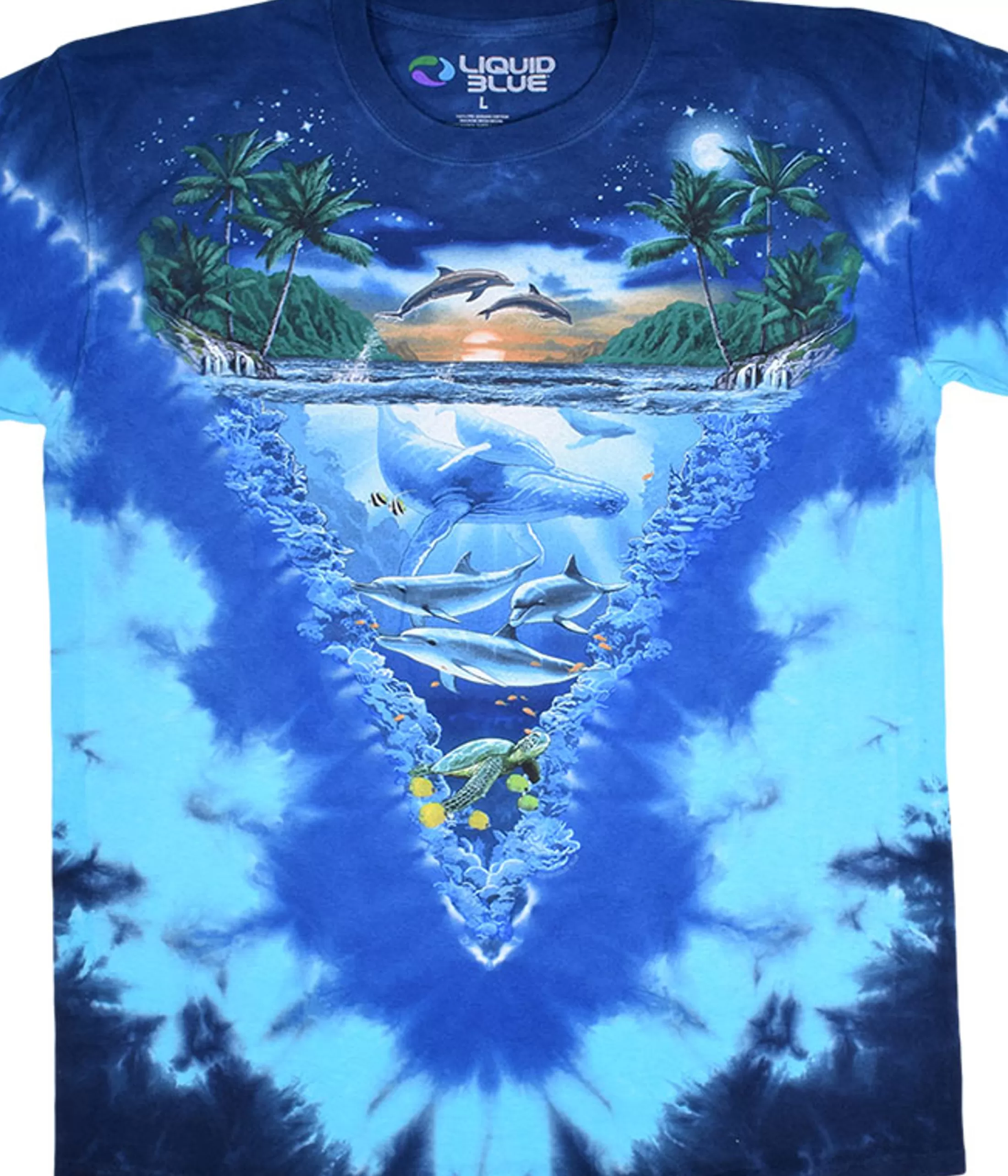 T-Shirt | Aquatic<Liquid Blue Night Time Dive Tie-Dye T-Shirt