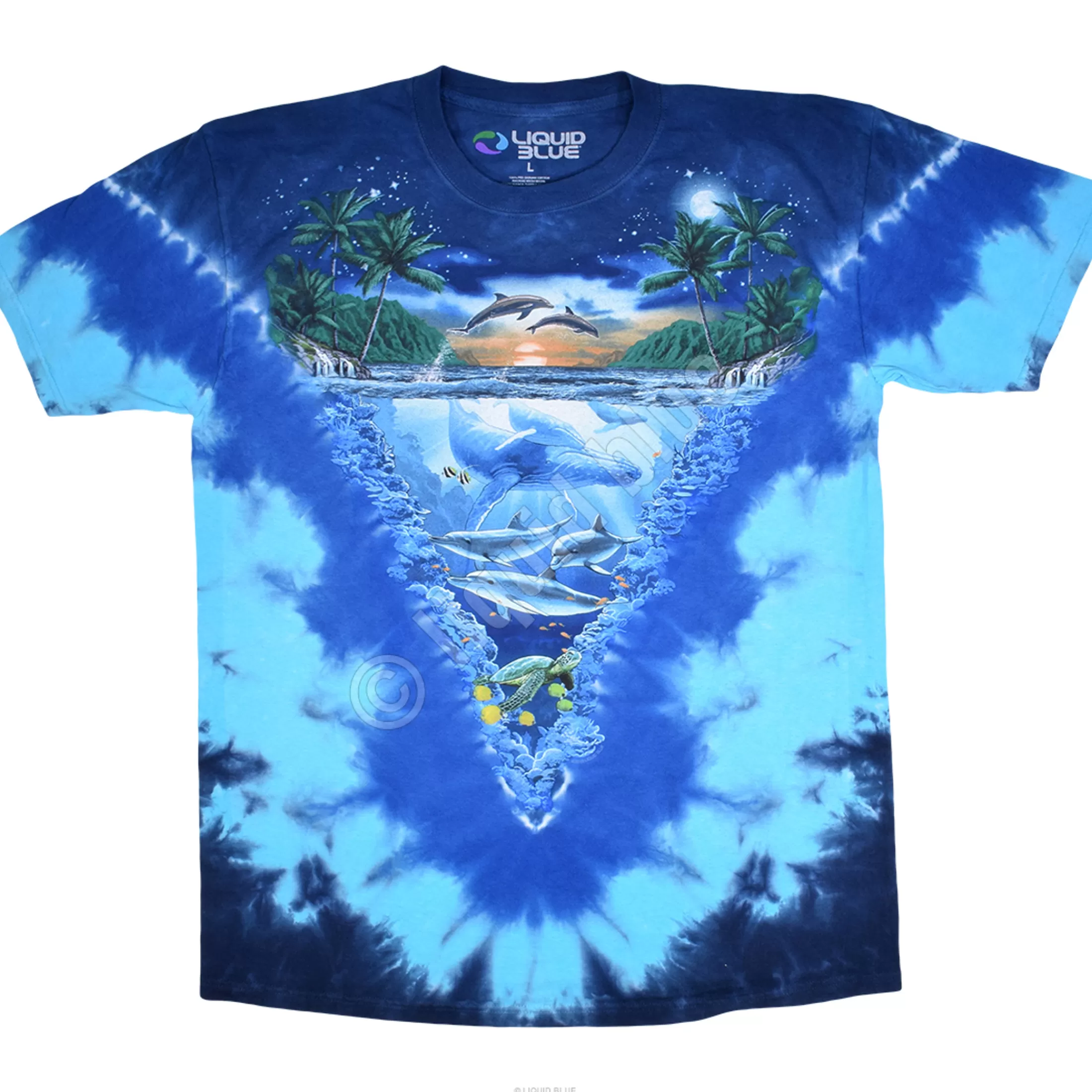 T-Shirt | Aquatic<Liquid Blue Night Time Dive Tie-Dye T-Shirt