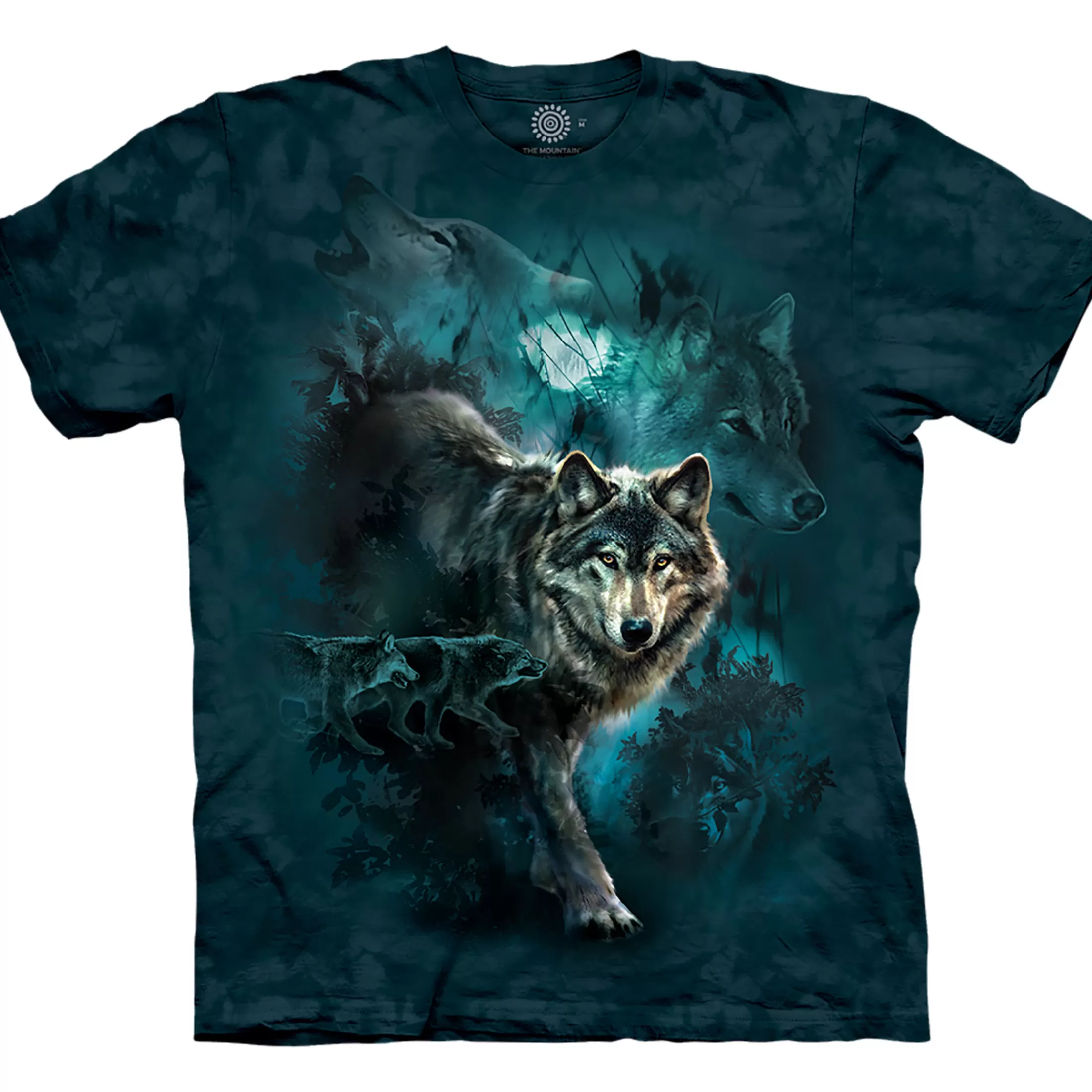 T-Shirt | Wolf Shirt Collection<Liquid Blue Night Wolves Collage Classic Cotton T-Shirt