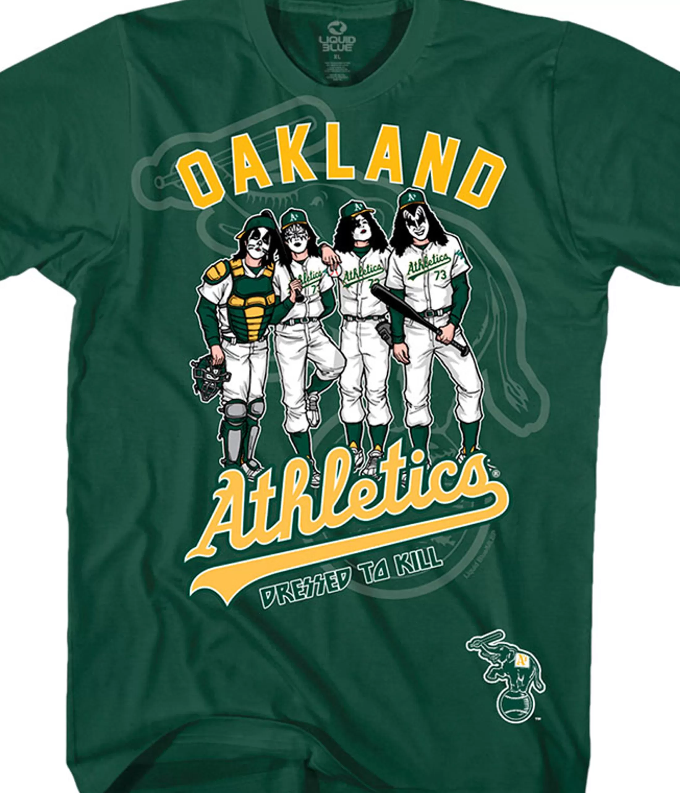 T-Shirt | Oakland Athletics<Liquid Blue Oakland Athletics Dressed to Kill Green T-Shirt