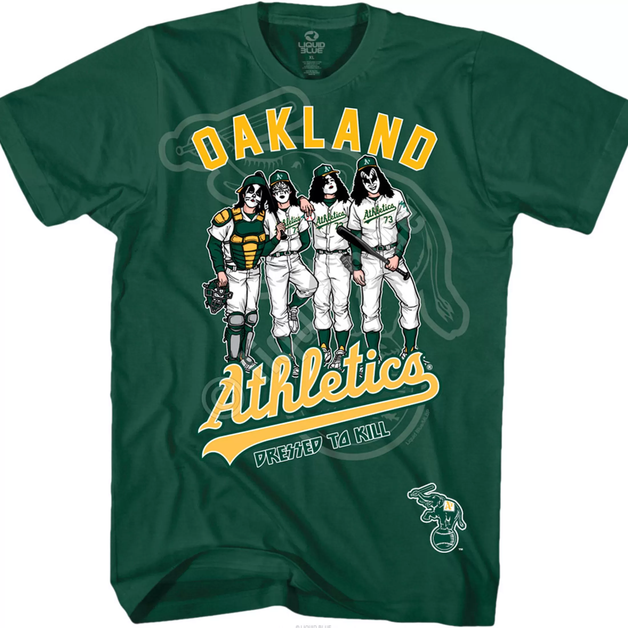 T-Shirt | Oakland Athletics<Liquid Blue Oakland Athletics Dressed to Kill Green T-Shirt