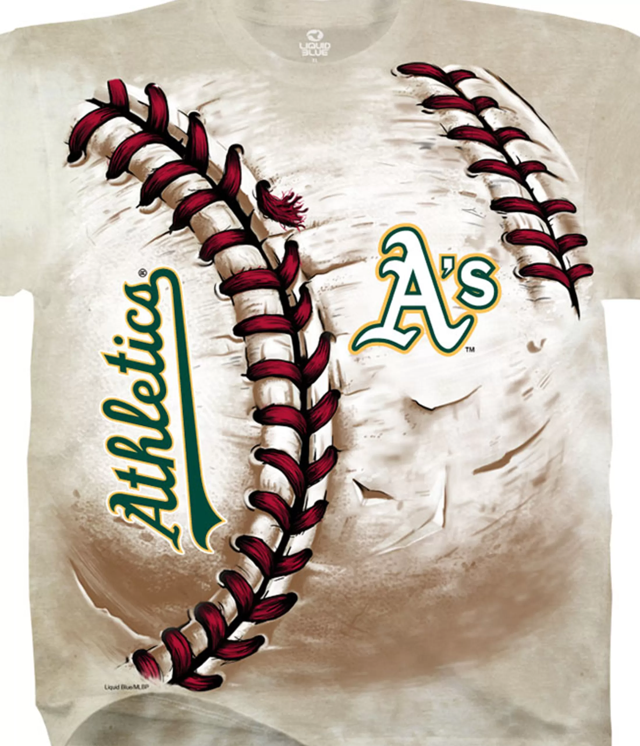 T-Shirt | Oakland Athletics<Liquid Blue Oakland Athletics Hardball Tie-Dye T-Shirt