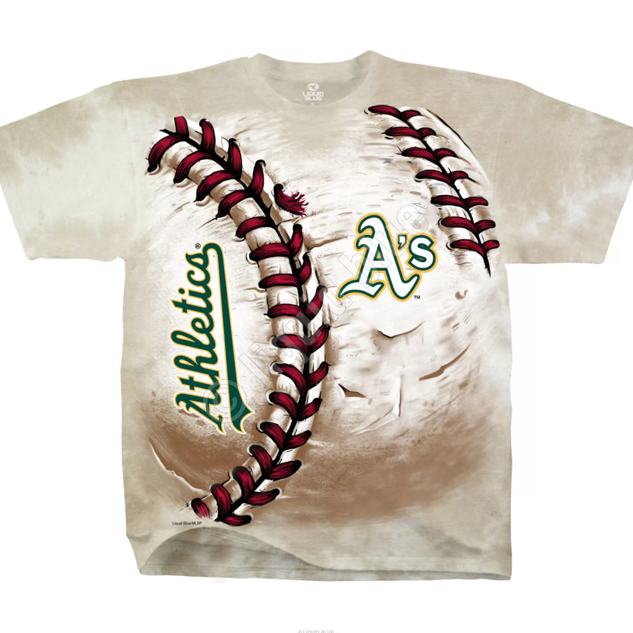 T-Shirt | Oakland Athletics<Liquid Blue Oakland Athletics Hardball Tie-Dye T-Shirt