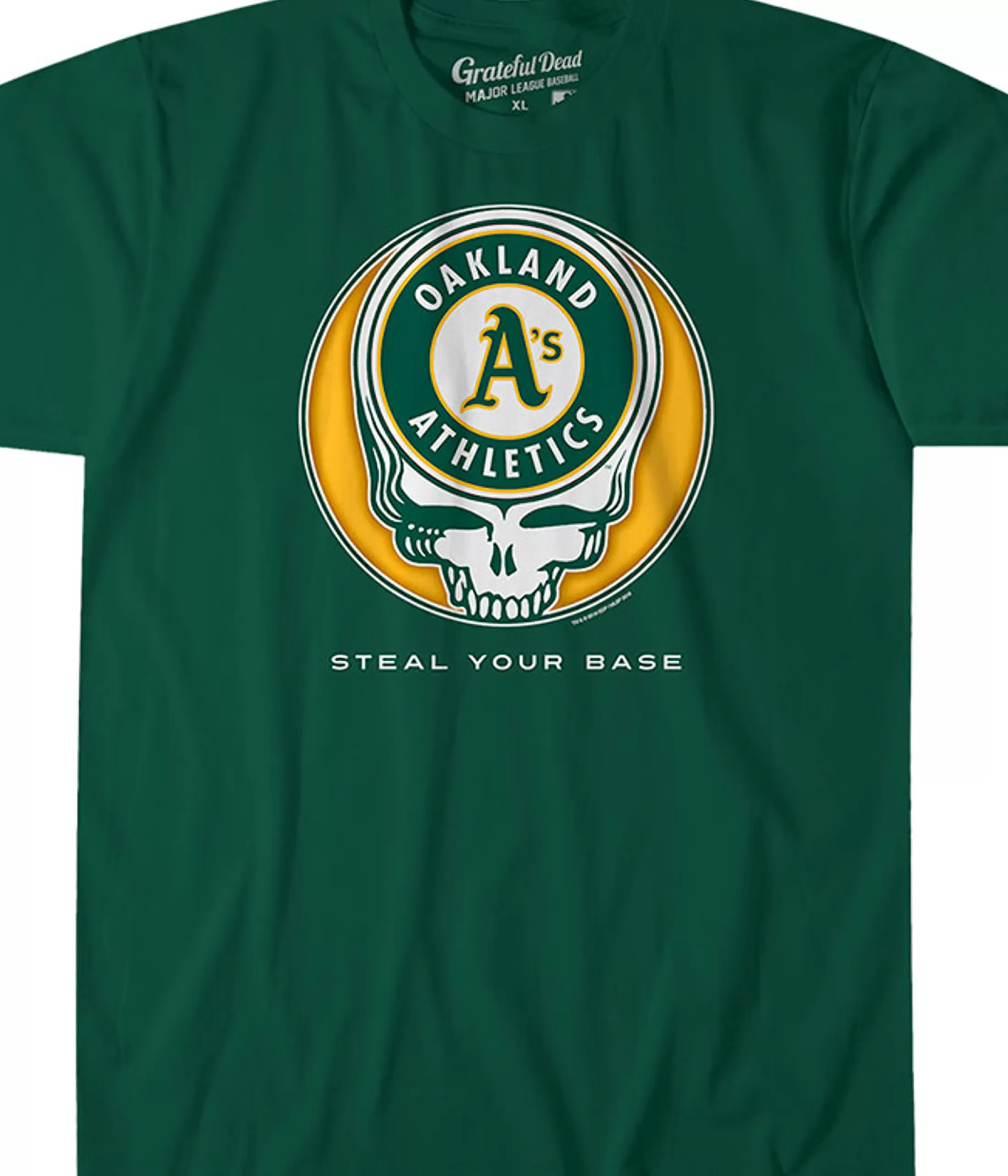 Athletic T-Shirt | Oakland Athletics<Liquid Blue Oakland Athletics Steal Your Base Green Athletic T-Shirt