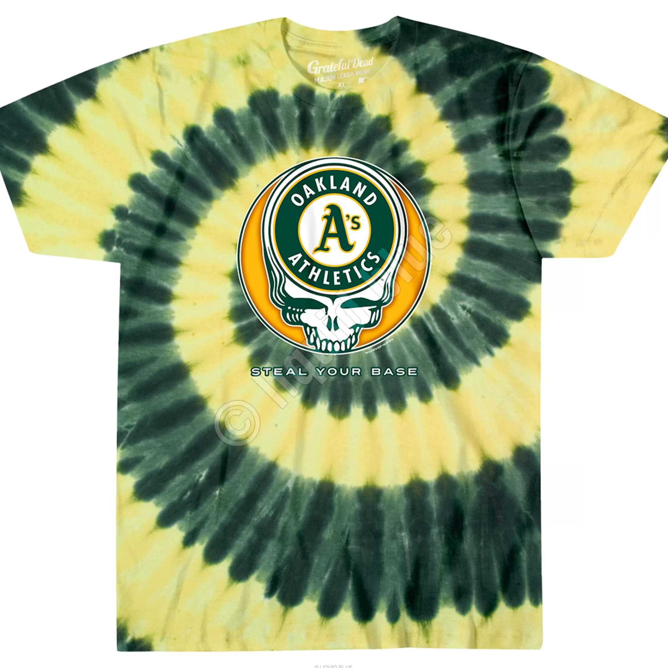 T-Shirt | Oakland Athletics<Liquid Blue Oakland Athletics Steal Your Base Tie-Dye Tie-Dye T-Shirt