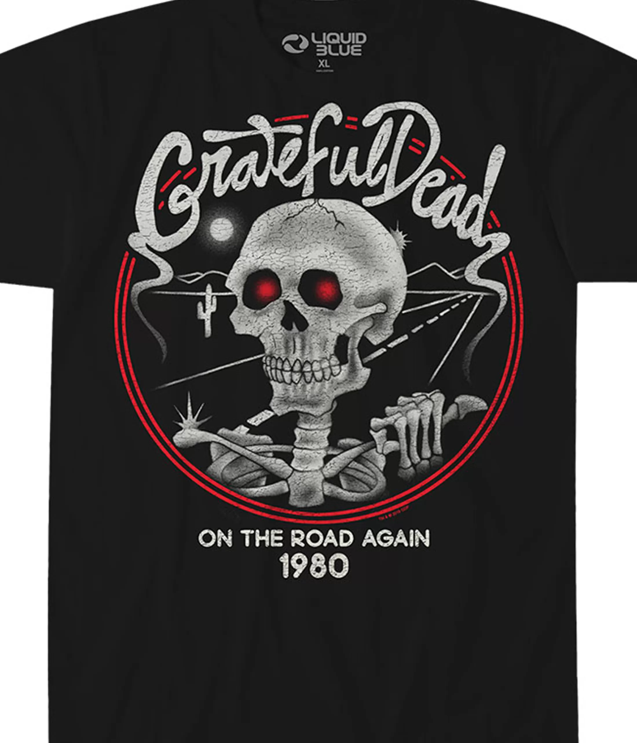 T-Shirt | Grateful Dead<Liquid Blue On The Road Again Black T-Shirt