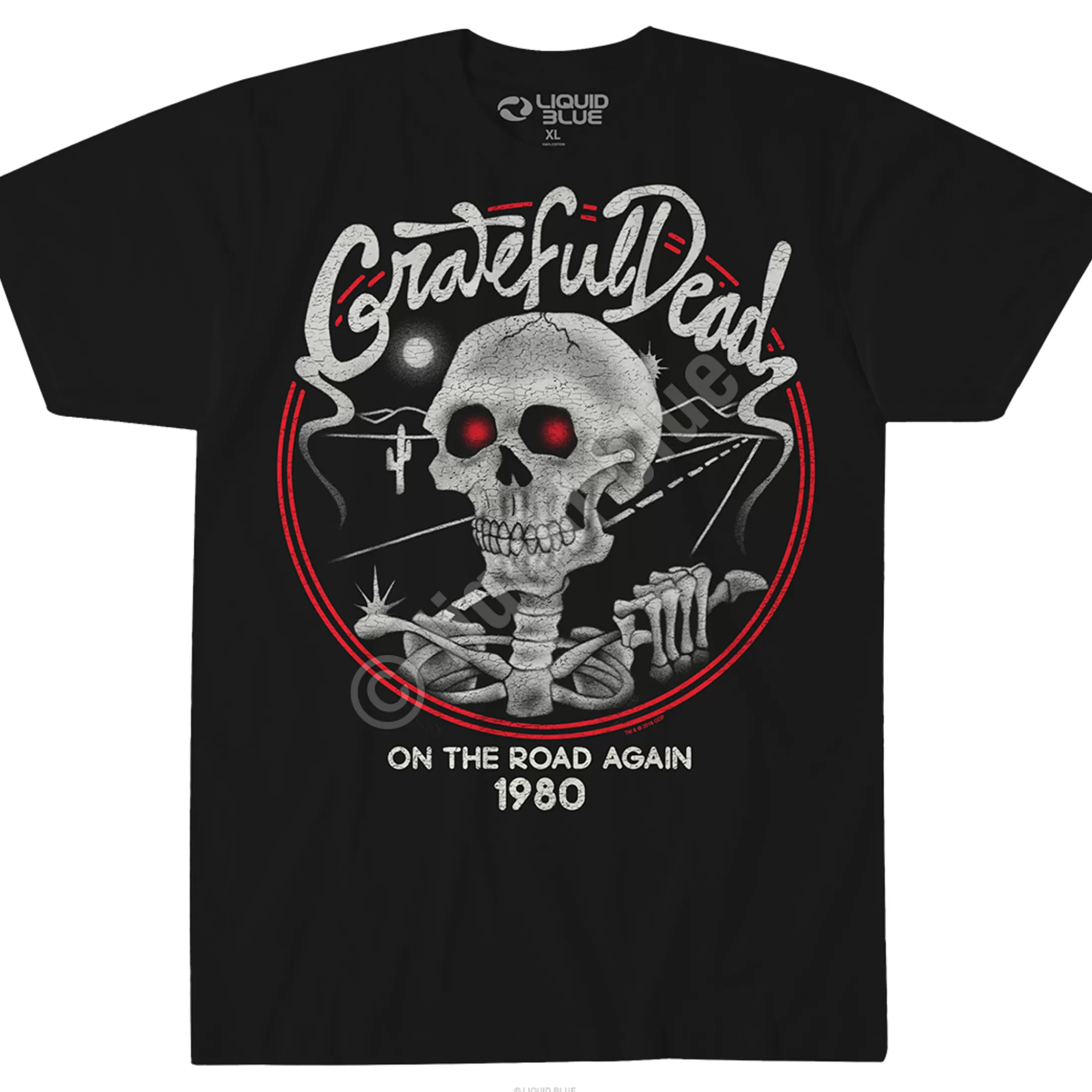 T-Shirt | Grateful Dead<Liquid Blue On The Road Again Black T-Shirt